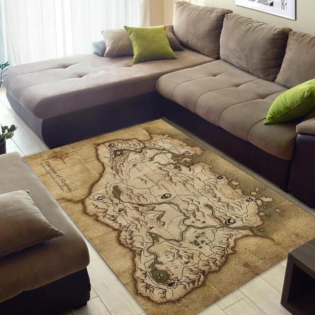 Skyrim Map Area Rug - Indoor Outdoor Rugs