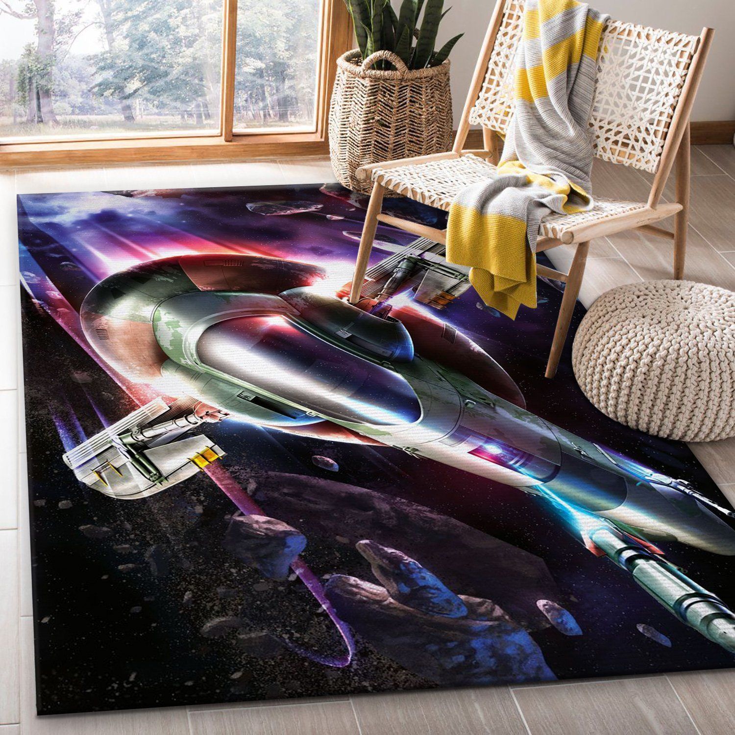 Slave One Star War Battle Zone Area Rug Carpet