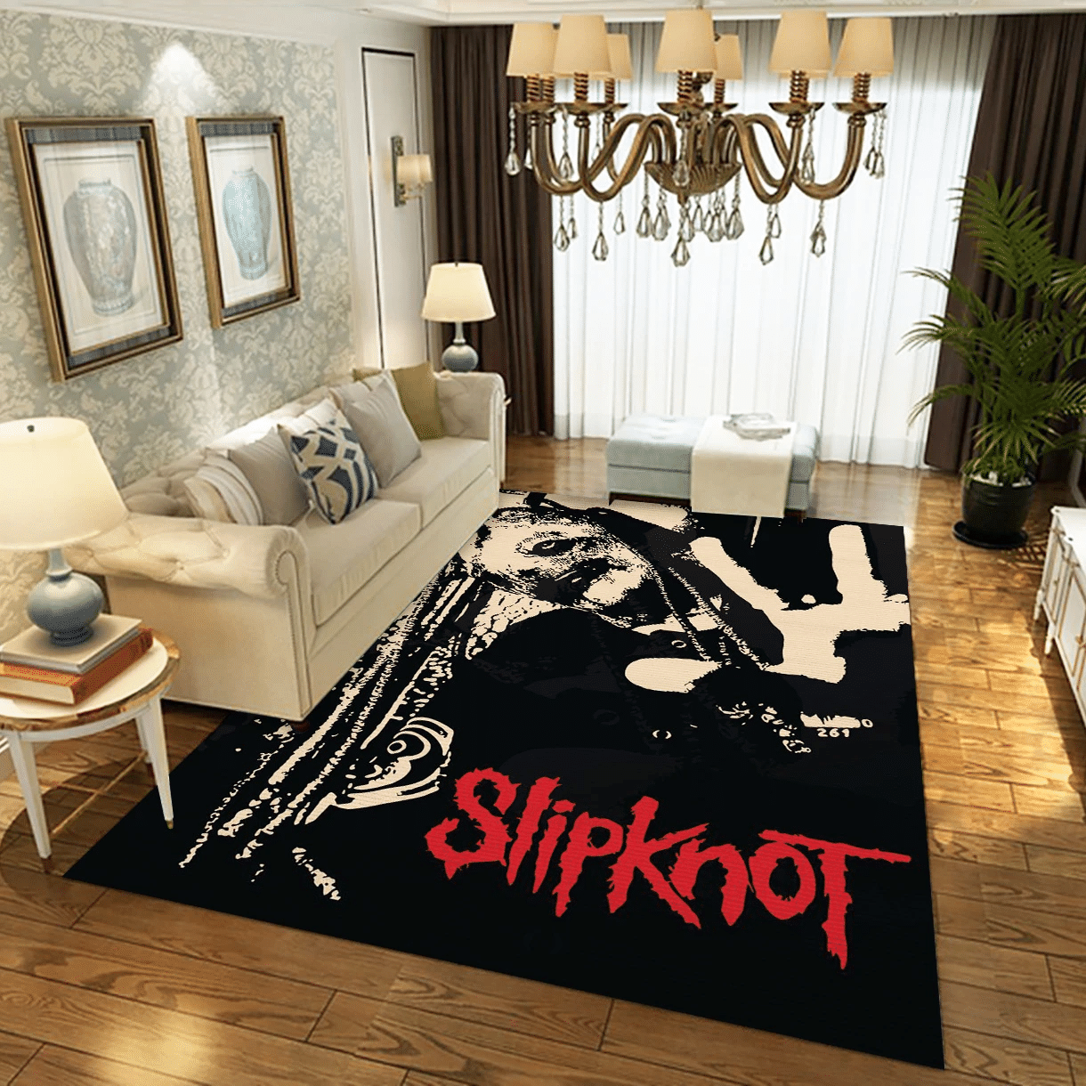 Slipknot Band 3 Music Area Rug Carpet, Living Room Rug - Floor Decor - Indoor Outdoor Rugs