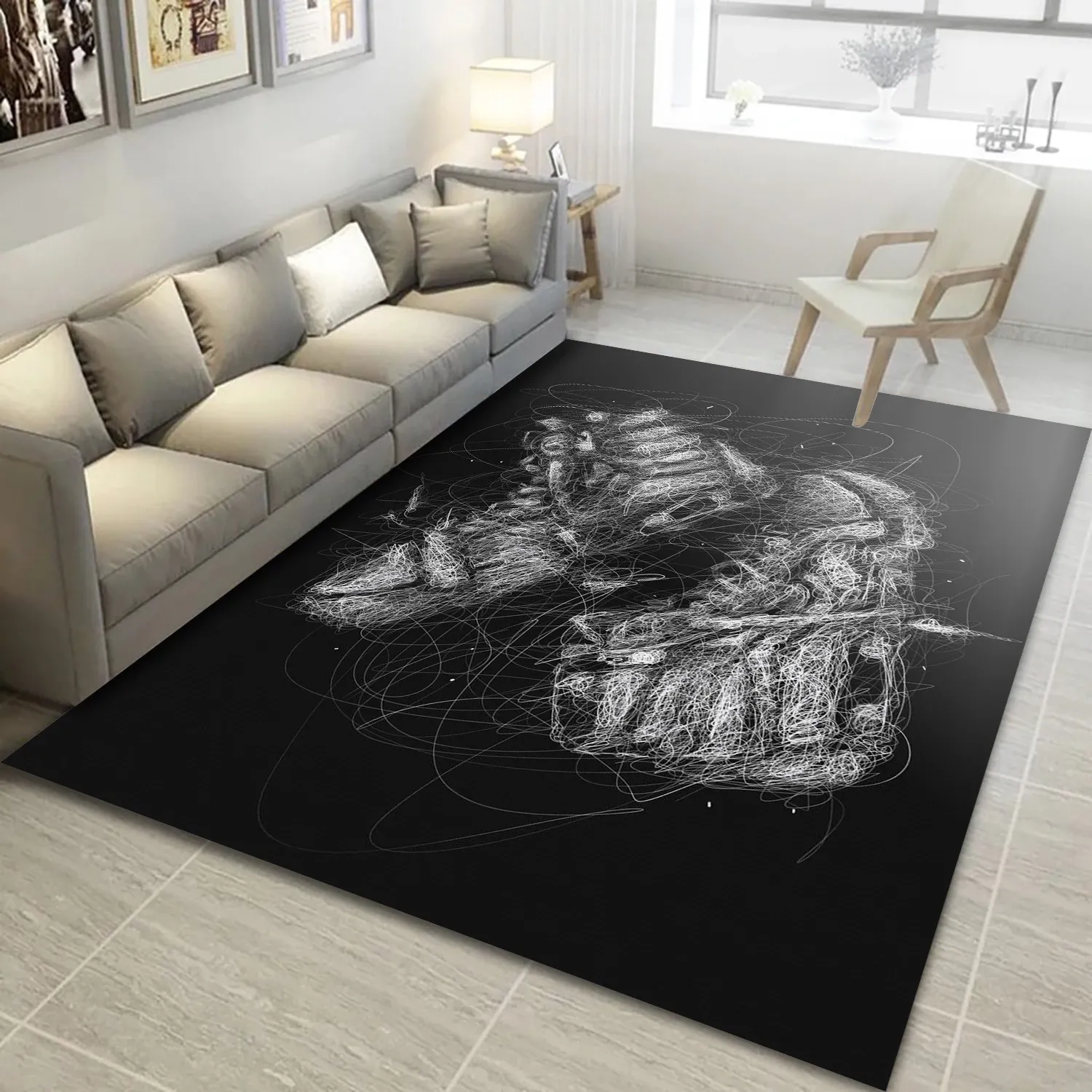 Sneaker Art Fashion Brand Area Rug