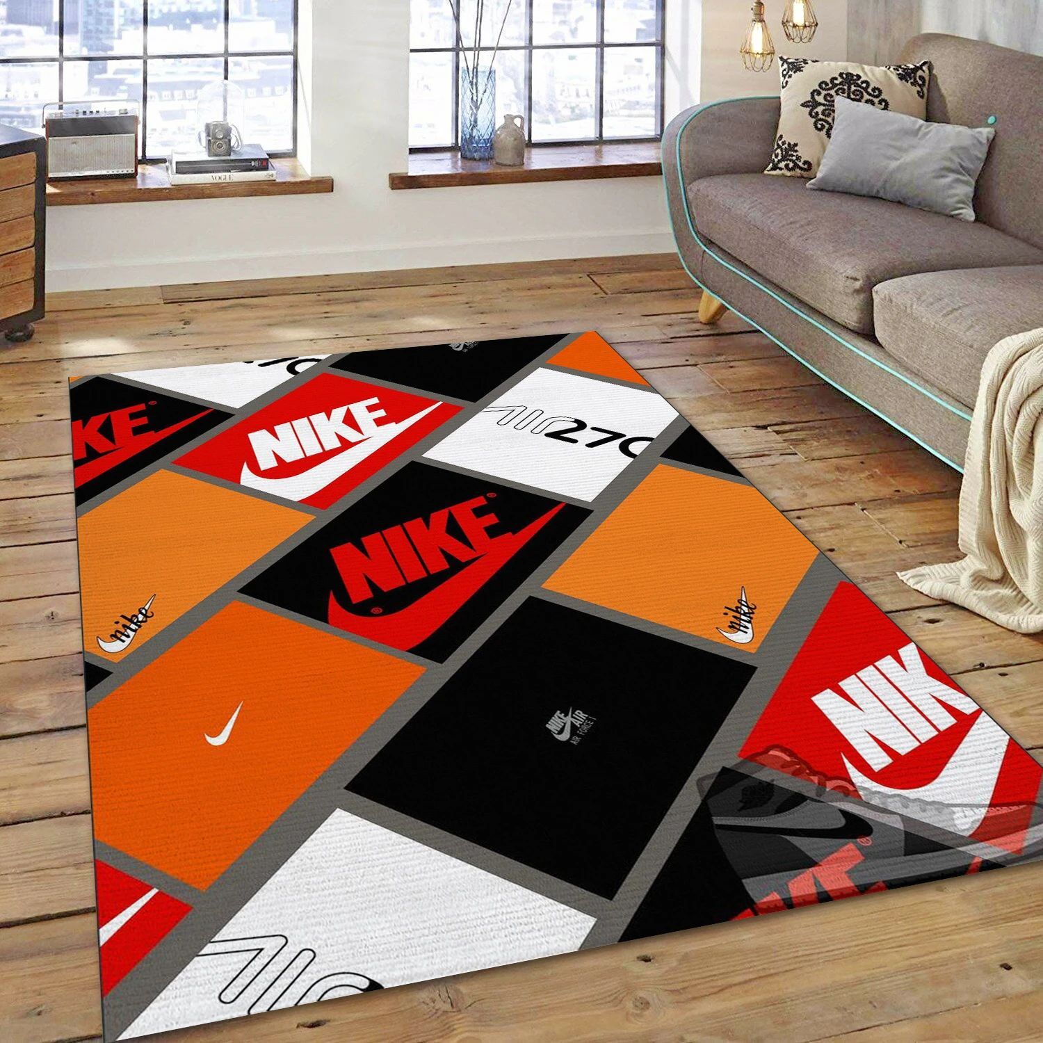 Sneaker Box Fashion Brand Area Rug