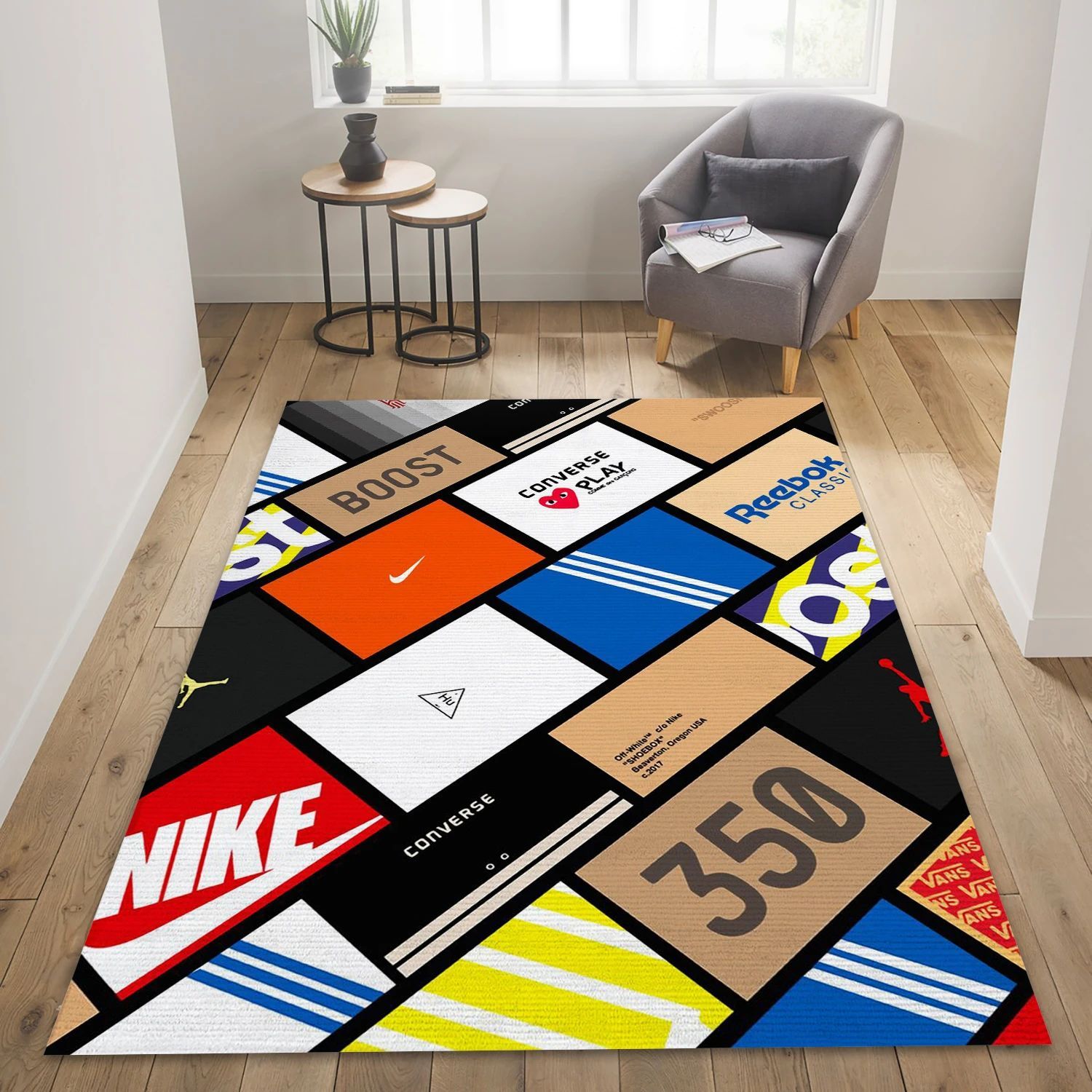 Sneaker Box Fashion Logo Area Rug