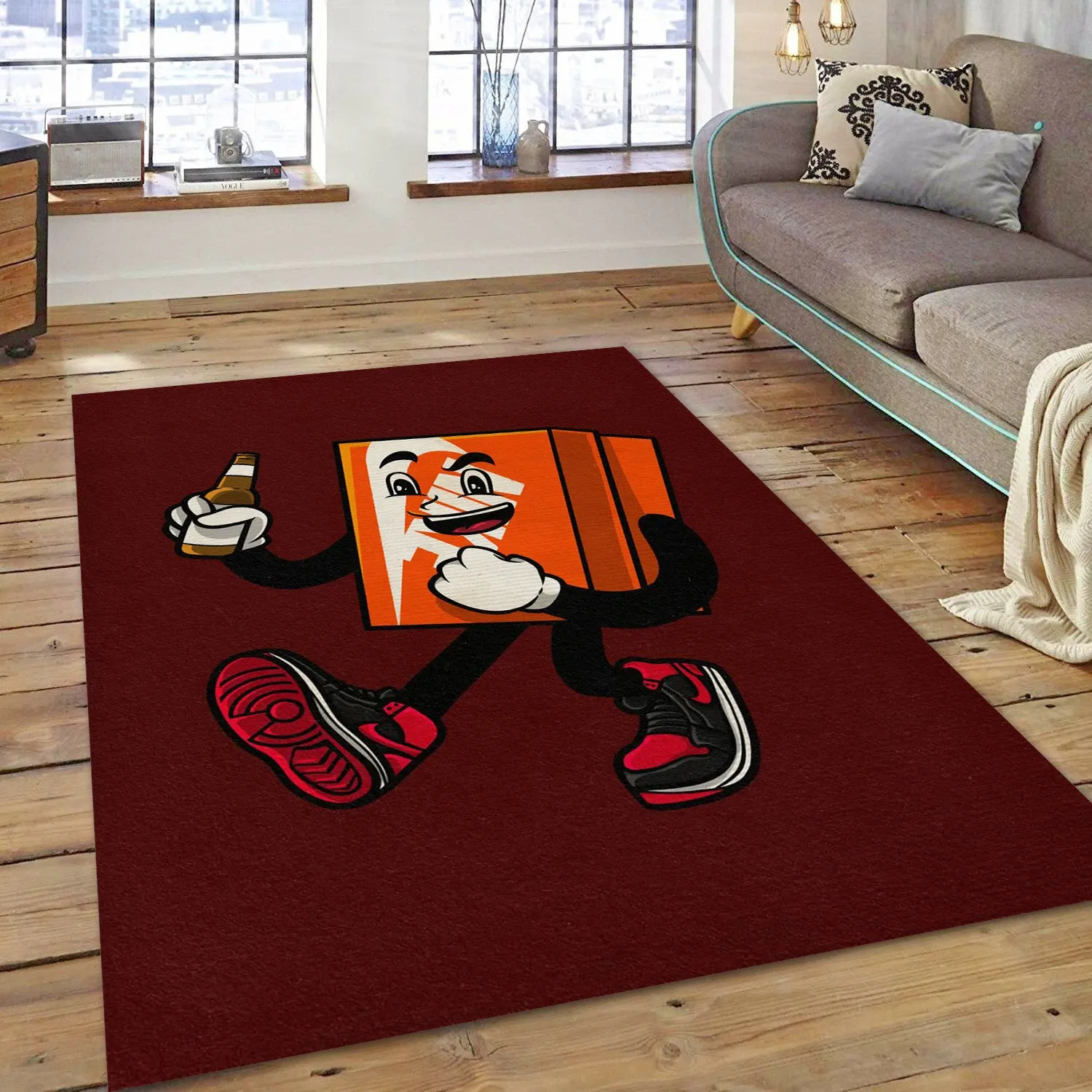 Sneaker Head Fashion Logo Area Rug