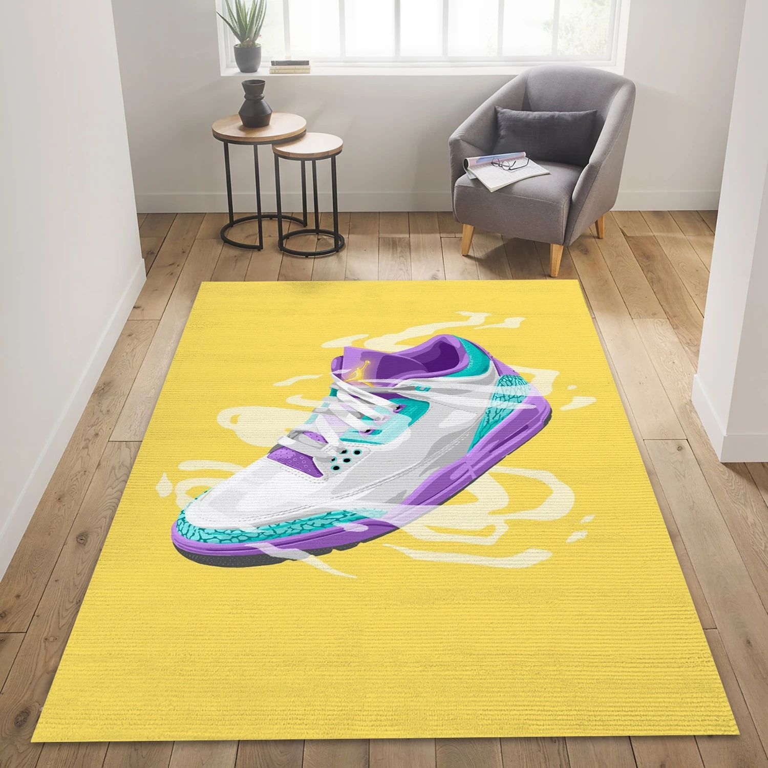 Sneakers Fashion Brand Rectangle Rug