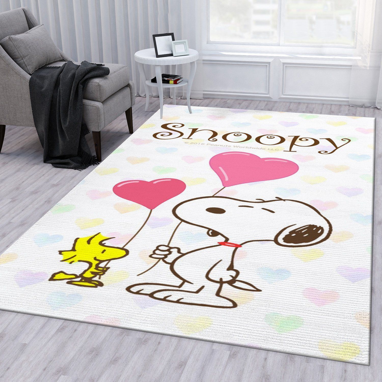 Snoopy Love Area Rug For Christmas Bedroom Rug US Gift Decor - Indoor Outdoor Rugs