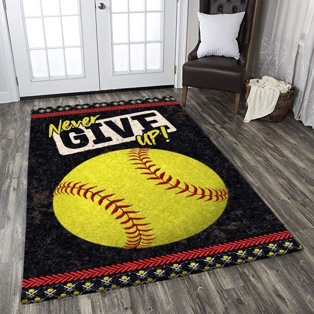 Softball Rug Chrismas Gift - Indoor Outdoor Rugs