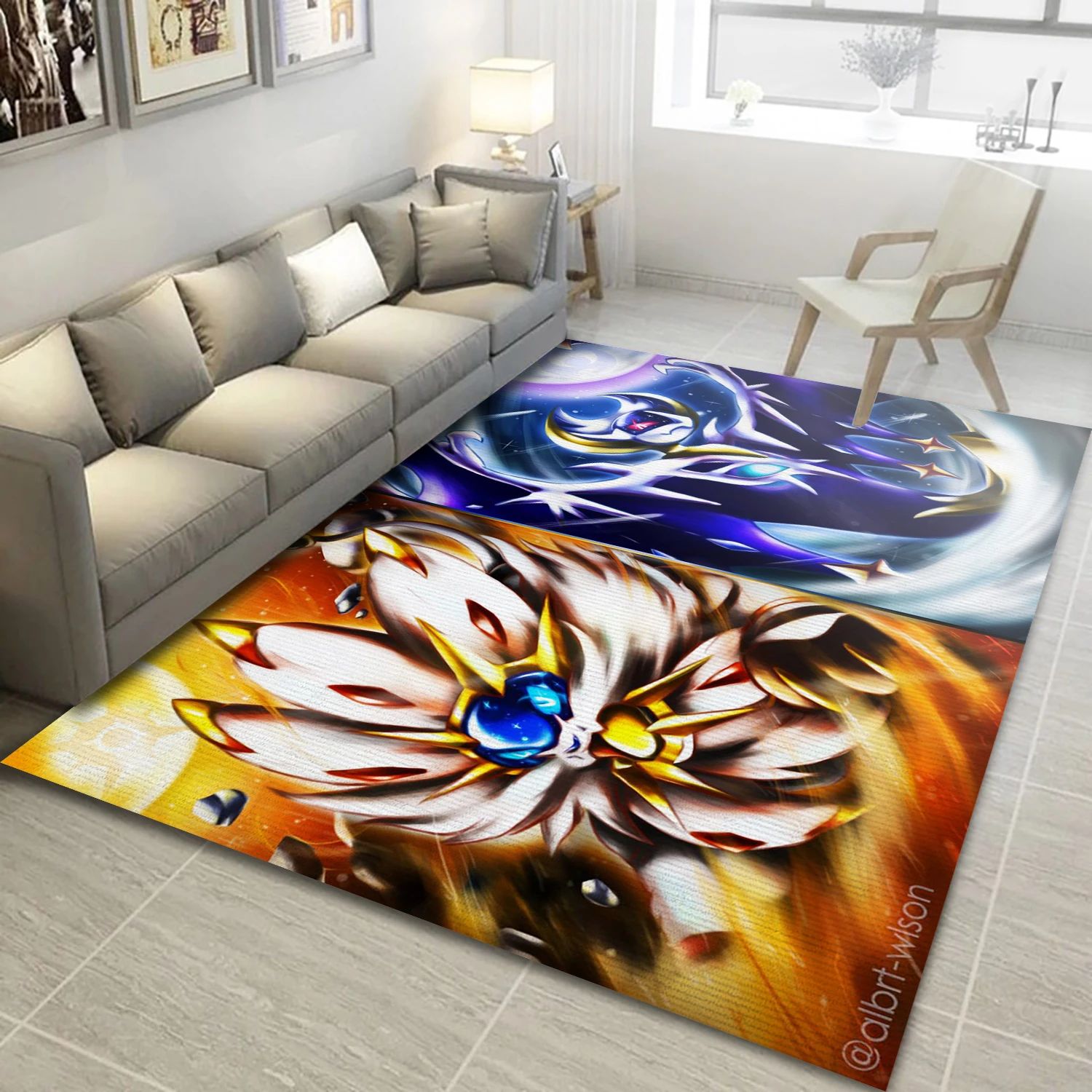 Solgaleo And Lunala Video Game Reangle Rug