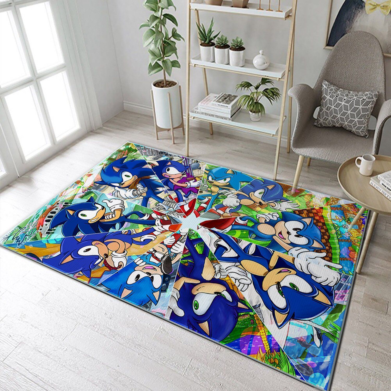 Sonic 25th Kaleidoscope Area Rug For Christmas