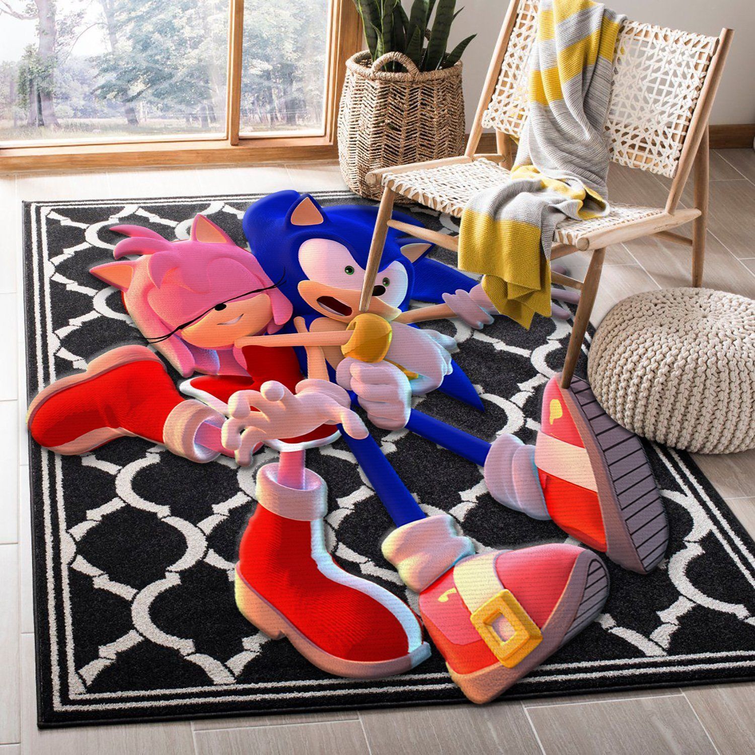 Sonic And Amy Area Rug For Christmas