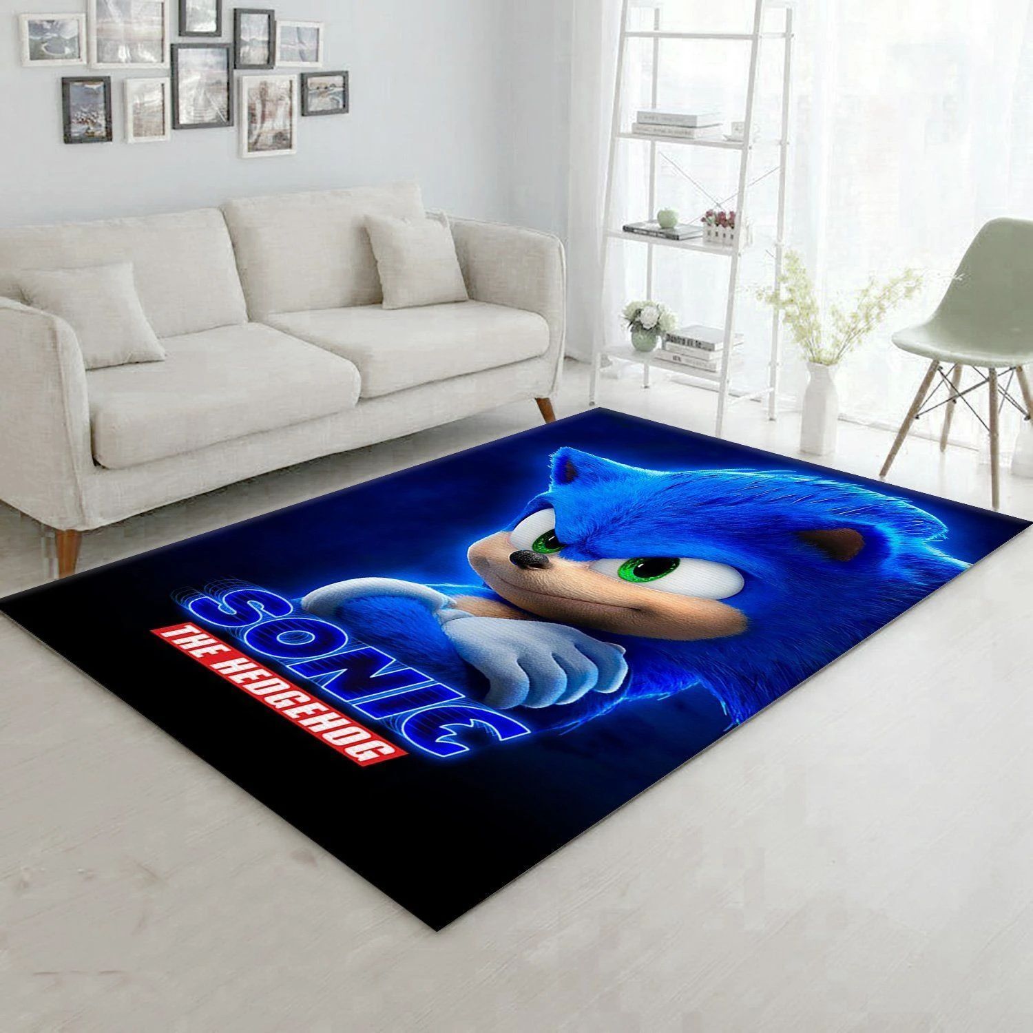 Sonic The Hedgehog Modeling Area Rug For Christmas, Living Room Rug, Home Decor - Indoor Outdoor Rugs