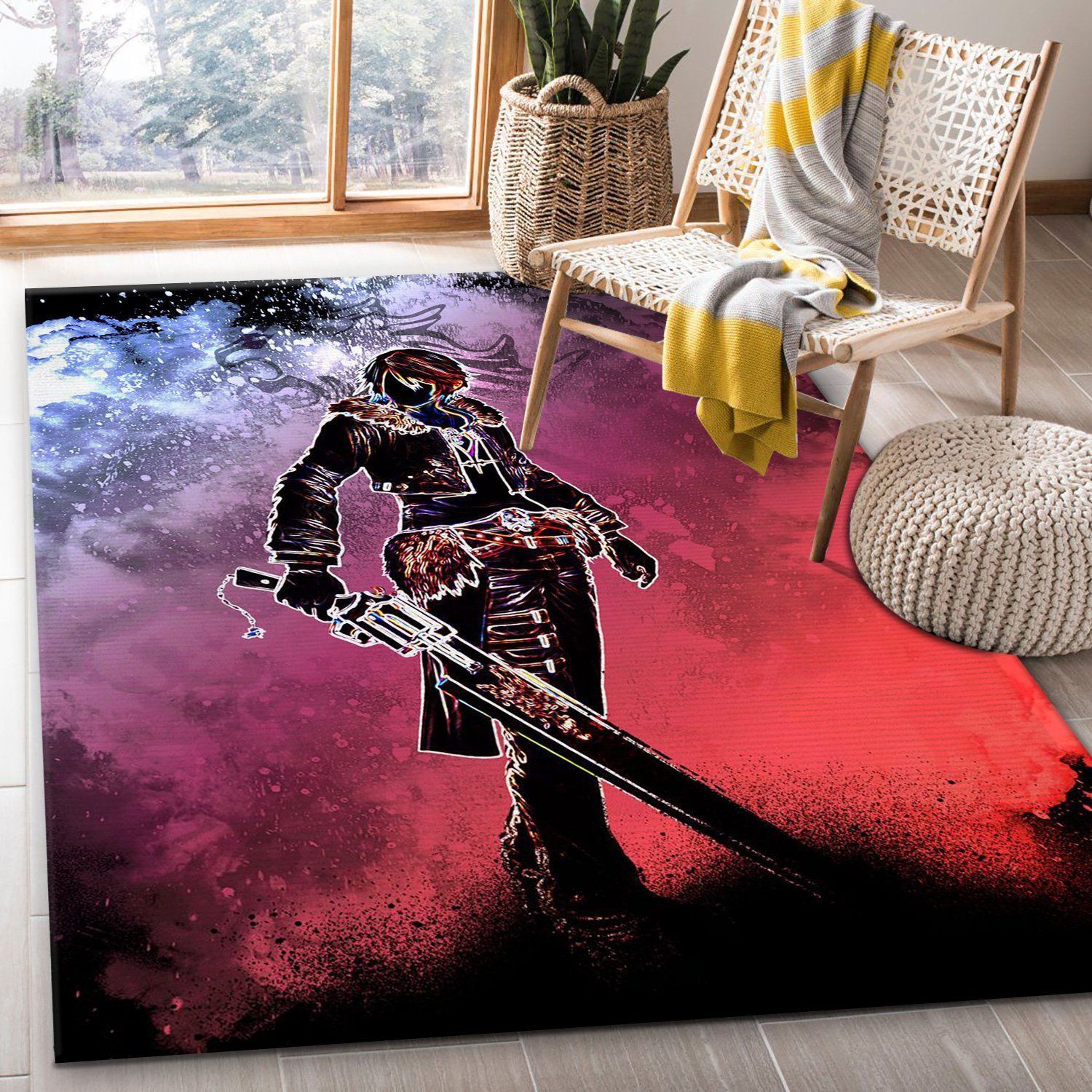 Soul Of The Gunblade Anime Hero Area Rug, Gift for fans, Christmas Gift US Decor - Indoor Outdoor Rugs