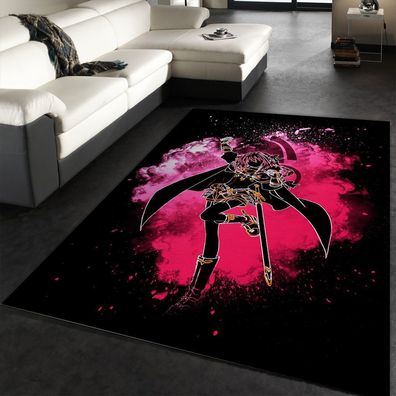 Soul Of The Rider Of Black Area Rug