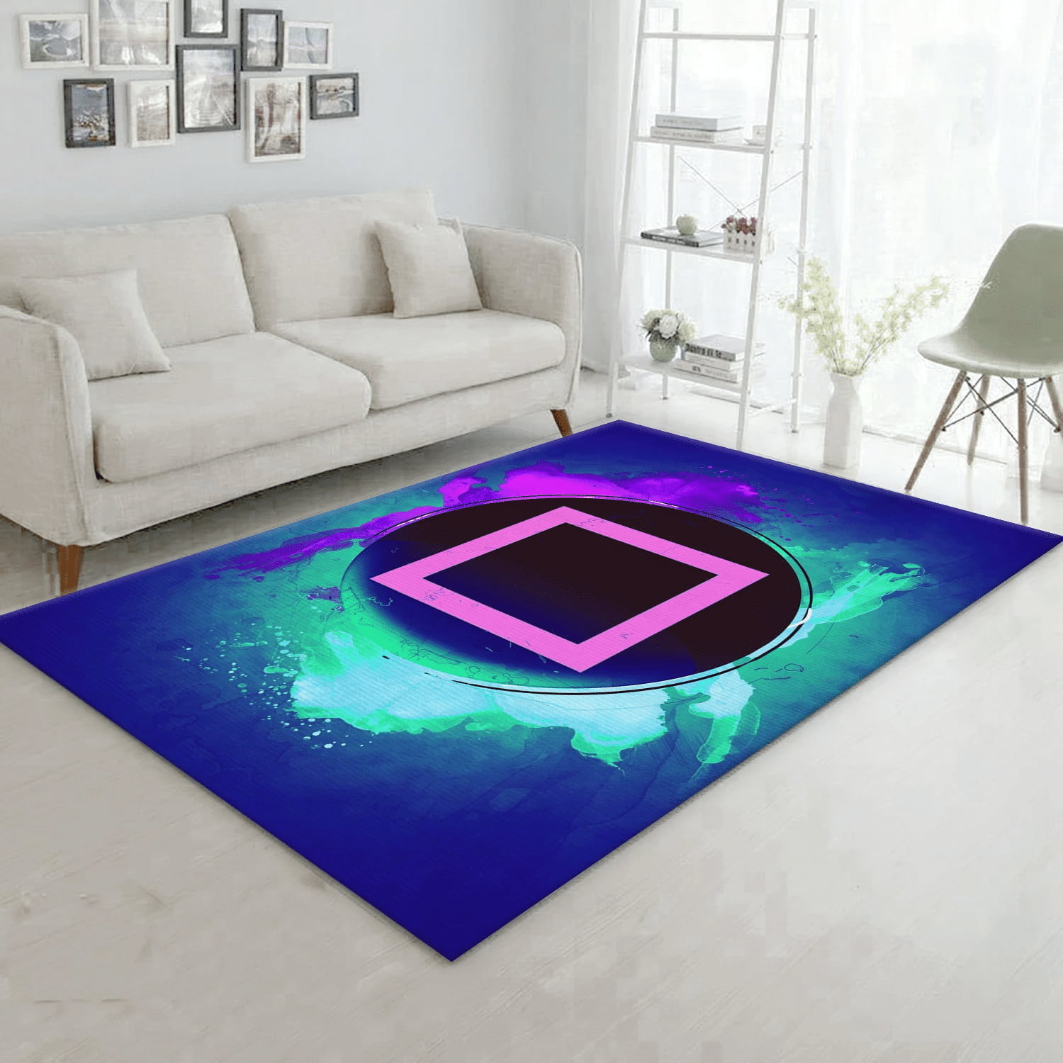 Square Button Area Rug Carpet