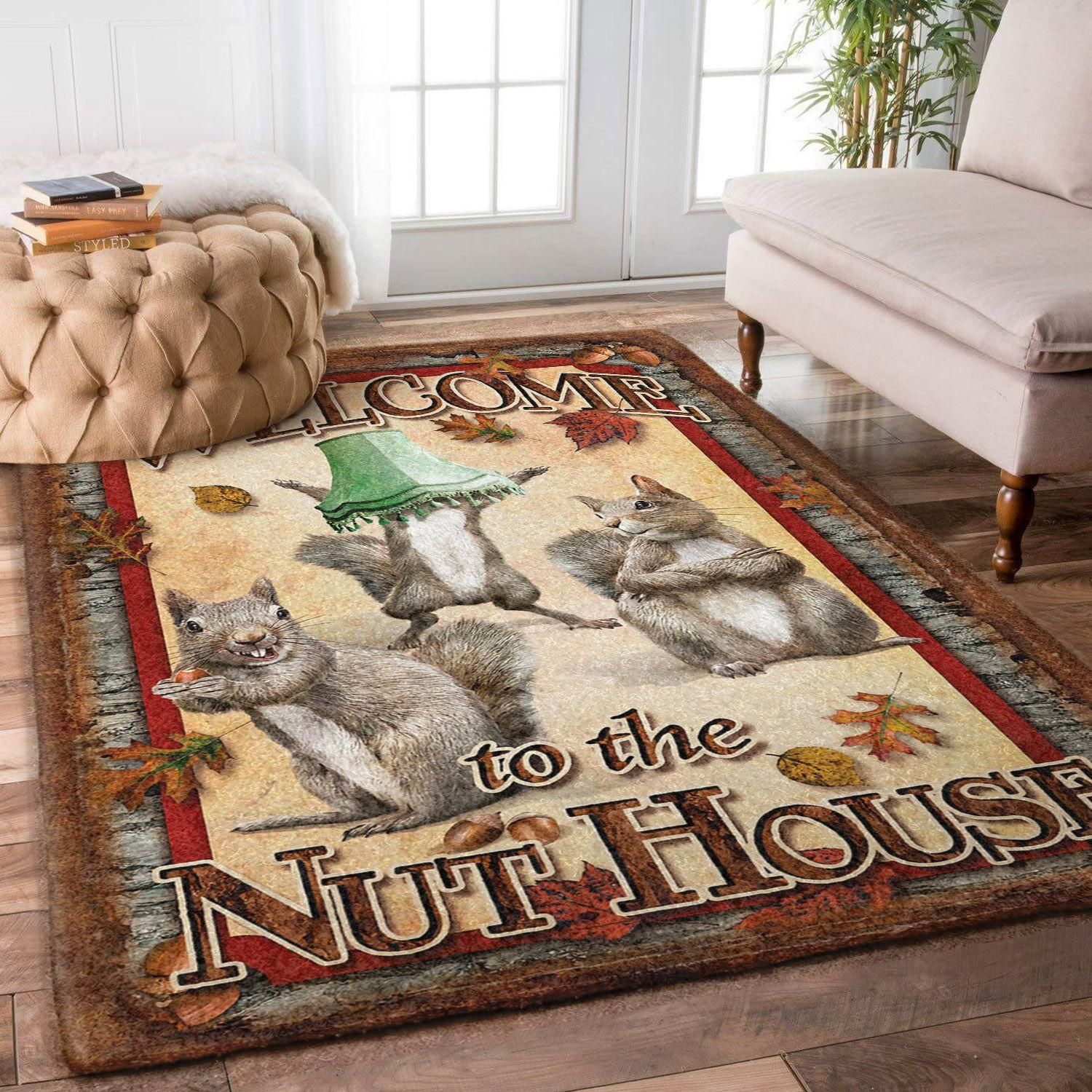 Squirrel Rug Chrismas Gift - Indoor Outdoor Rugs