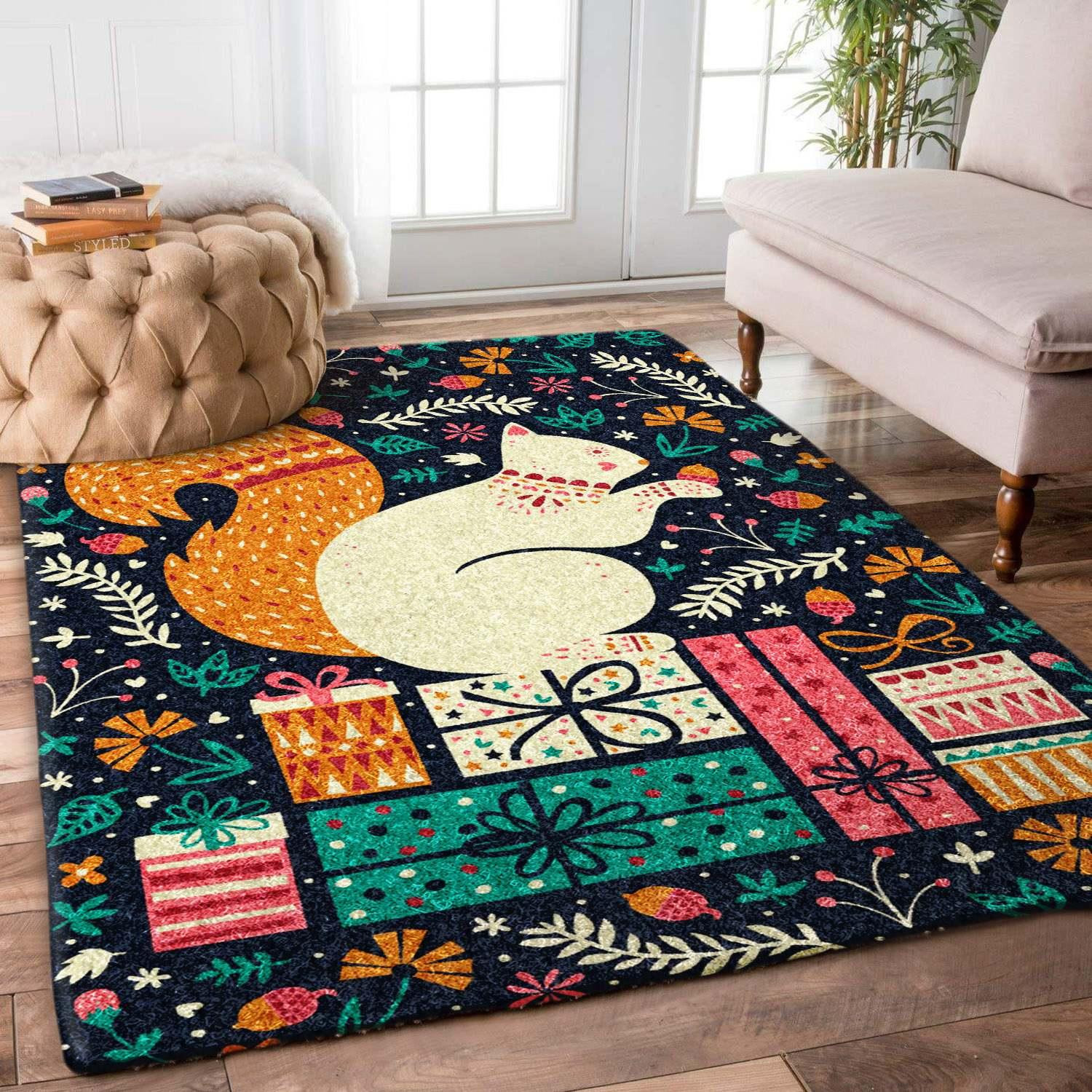 Squirrel Rug Chrismas Gift - Indoor Outdoor Rugs