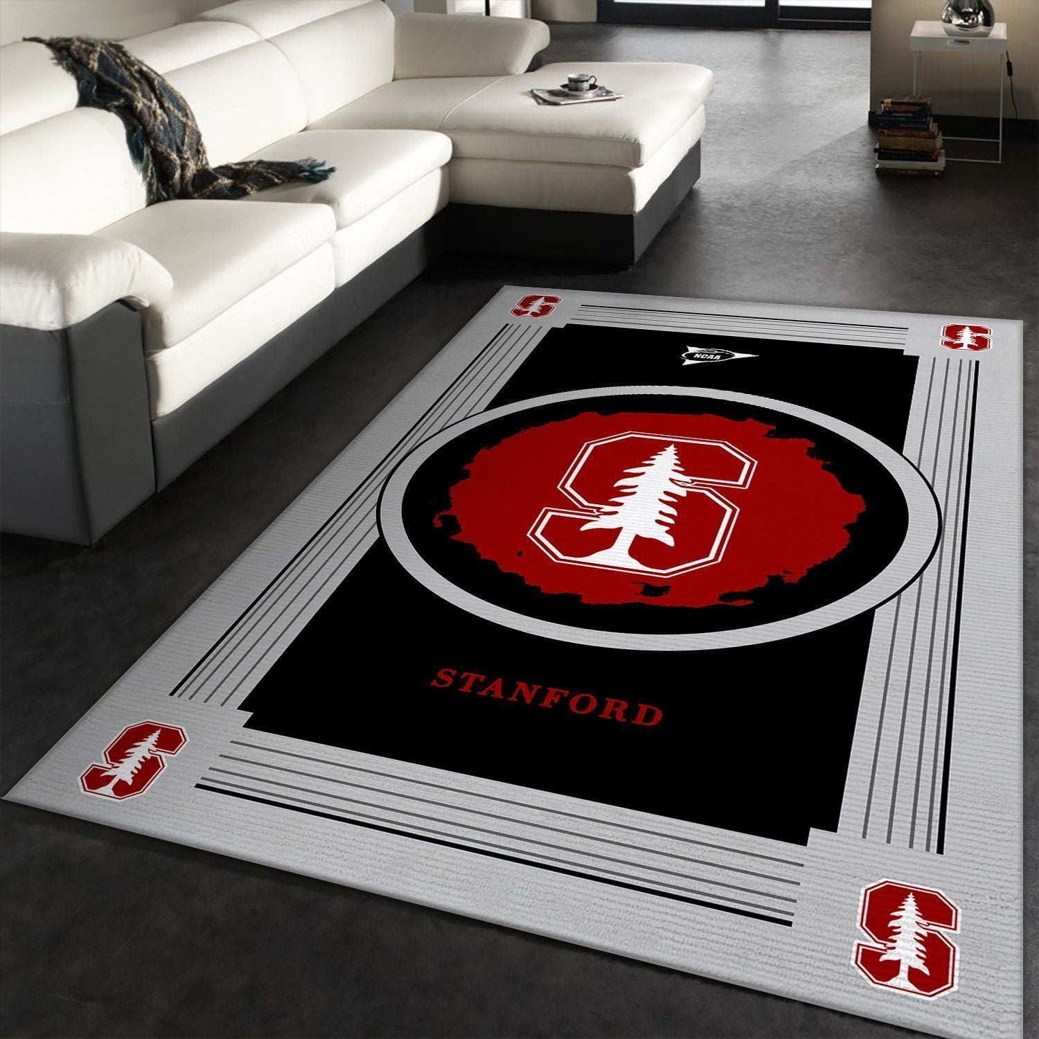 Stanford Cardinals Ncaa Team Logo Rug Room Carpet Custom Area Floor Home Decor - Indoor Outdoor Rugs