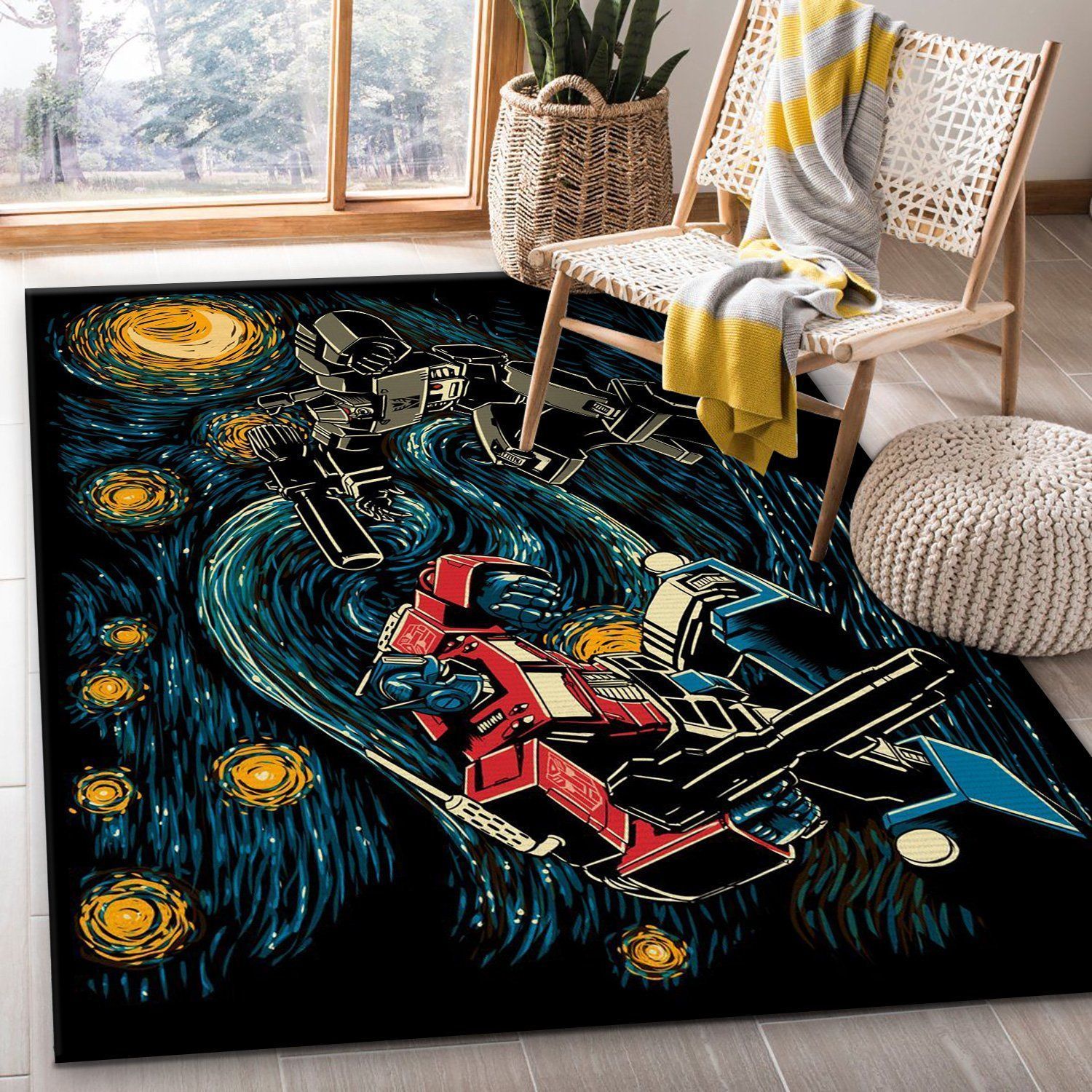 Starry Battle Starry Art Area Rug