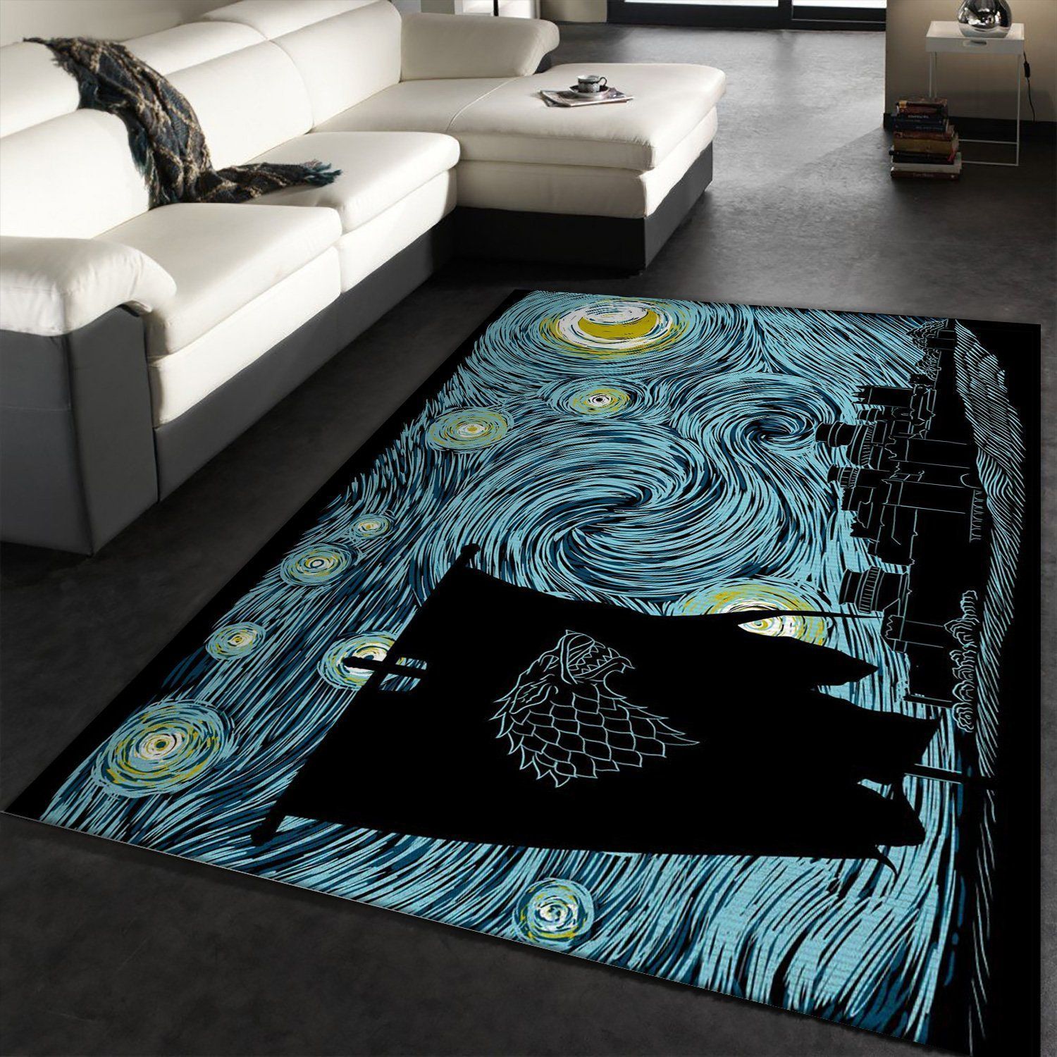 Starry Direwolf Area Rug For Christmas