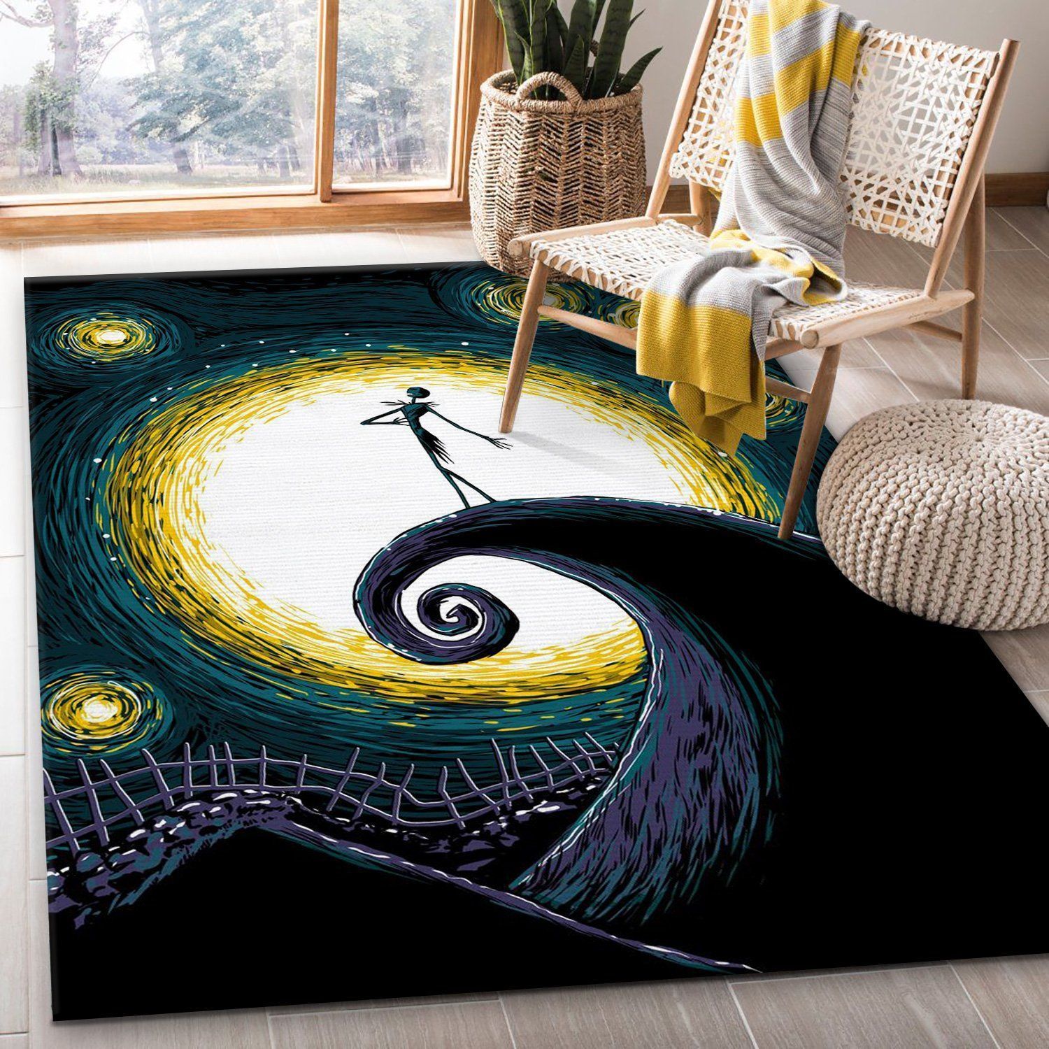 Starry Nightmare Starry Art Area Rug