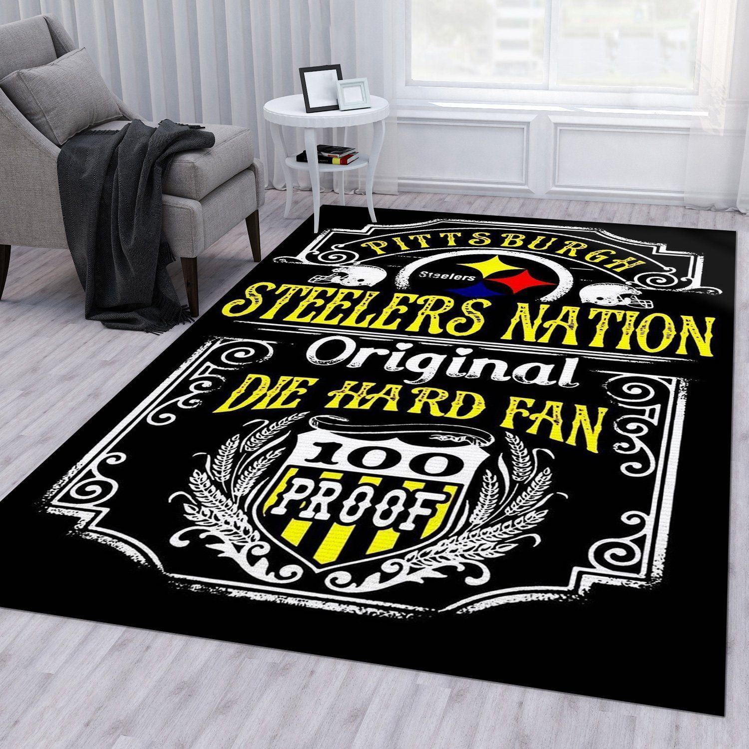 Steelers Die Hard Nfl Area Rug Bedroom Rug US Gift Decor - Indoor Outdoor Rugs