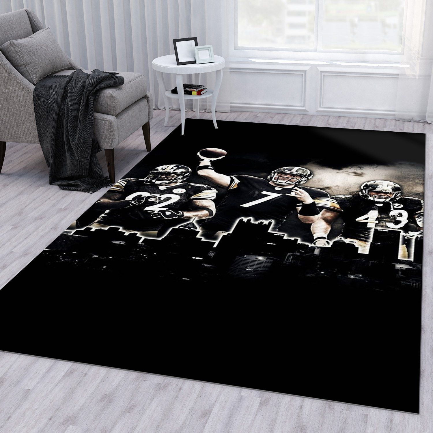 Steelers Steel City Nfl Area Rug Bedroom Rug US Gift Decor - Indoor Outdoor Rugs