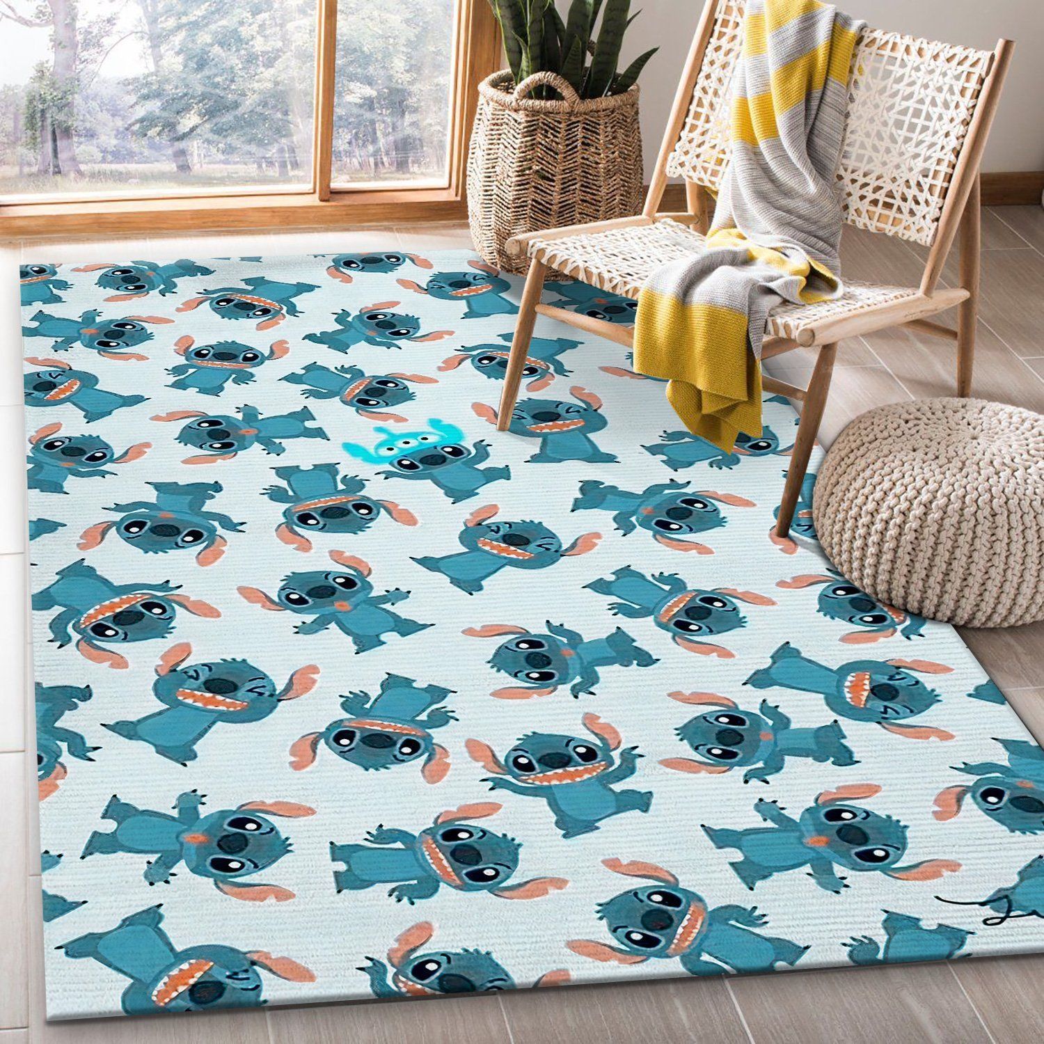 Stitch Disney Movies Area Rugs Living Room Carpet Floor Decor The US Decor - Indoor Outdoor Rugs