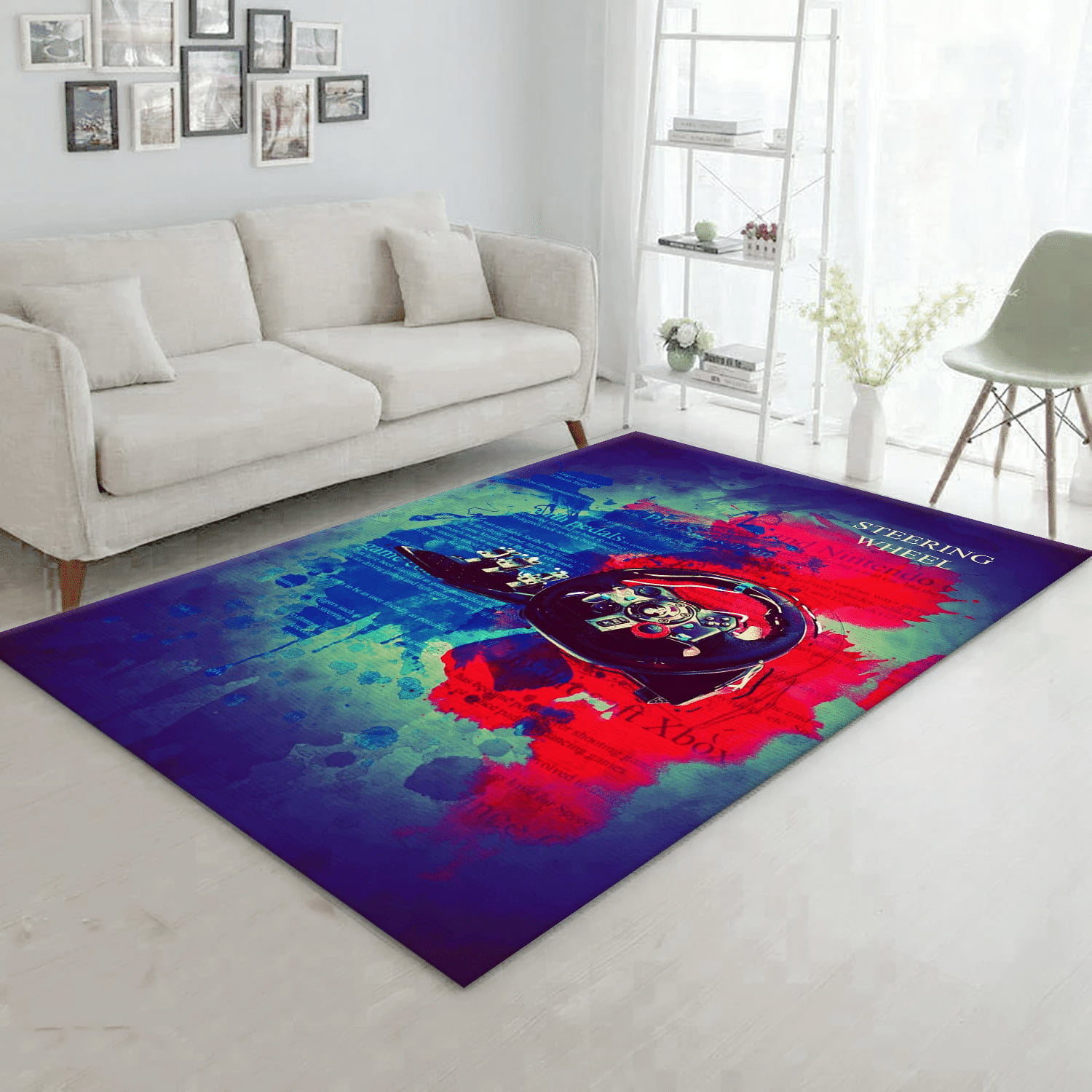 Streering Wheel Gaming Weapon Area Rug For Christmas