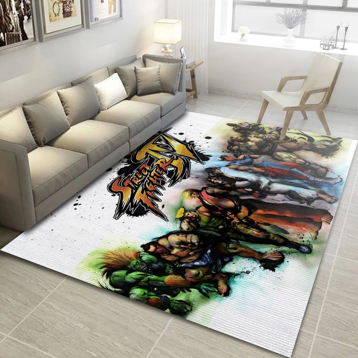 Street Fighter Game Area Rug Carpet