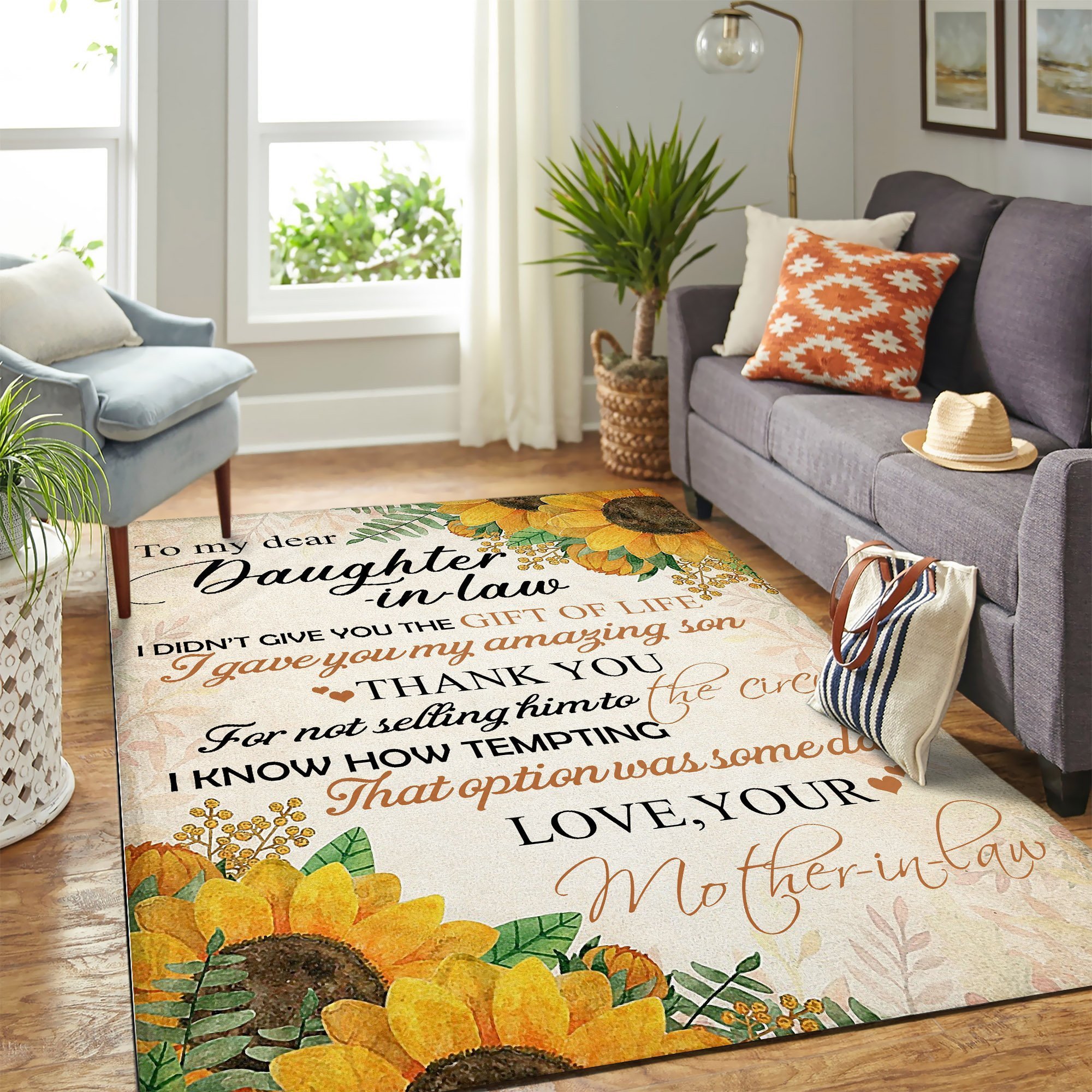 Sunflower Family Quilt Mk Carpet Area Rug Chrismas Gift - Indoor Outdoor Rugs