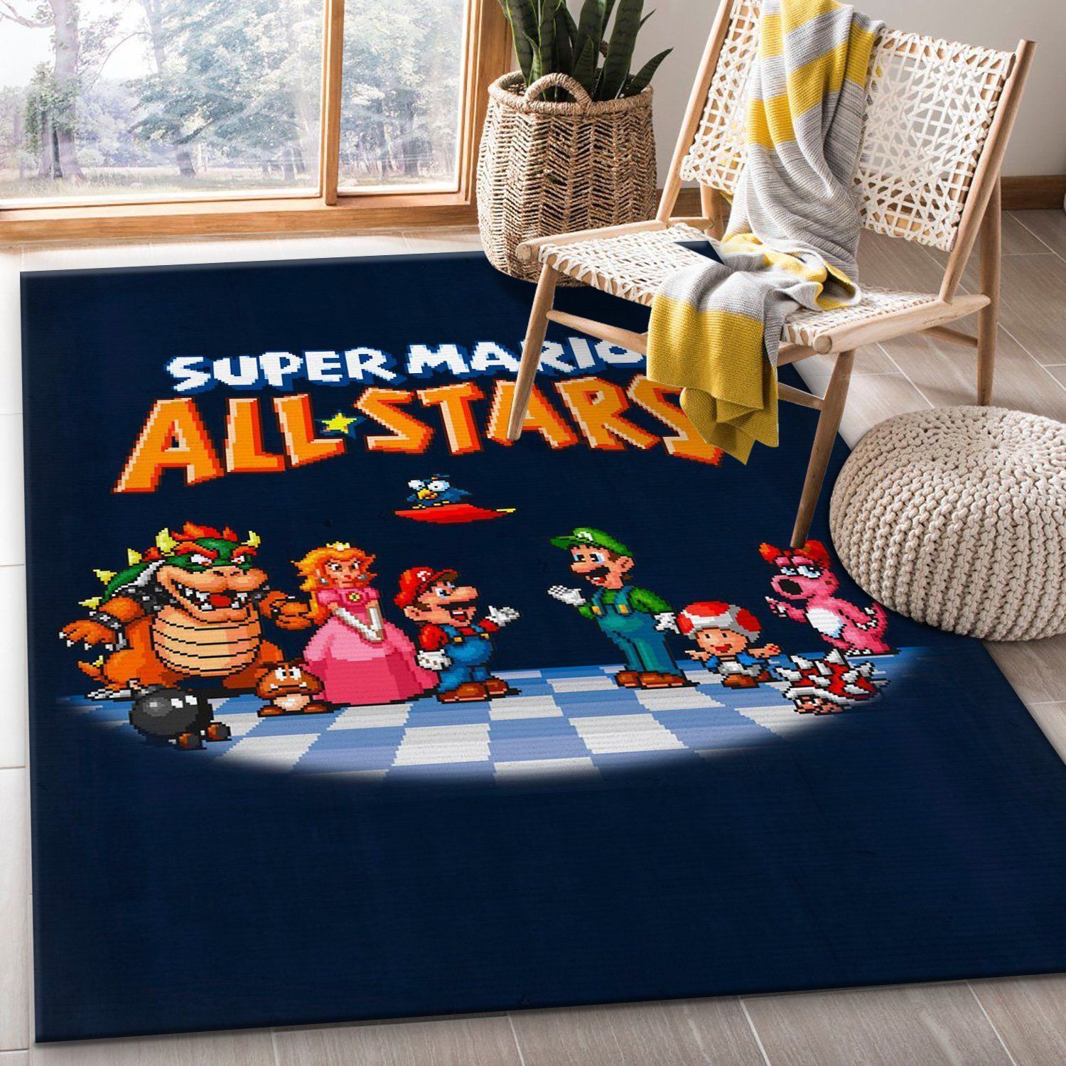 Super Mario All Stars Area Rug For Christmas Bedroom Rug Home Decor Floor Decor - Indoor Outdoor Rugs