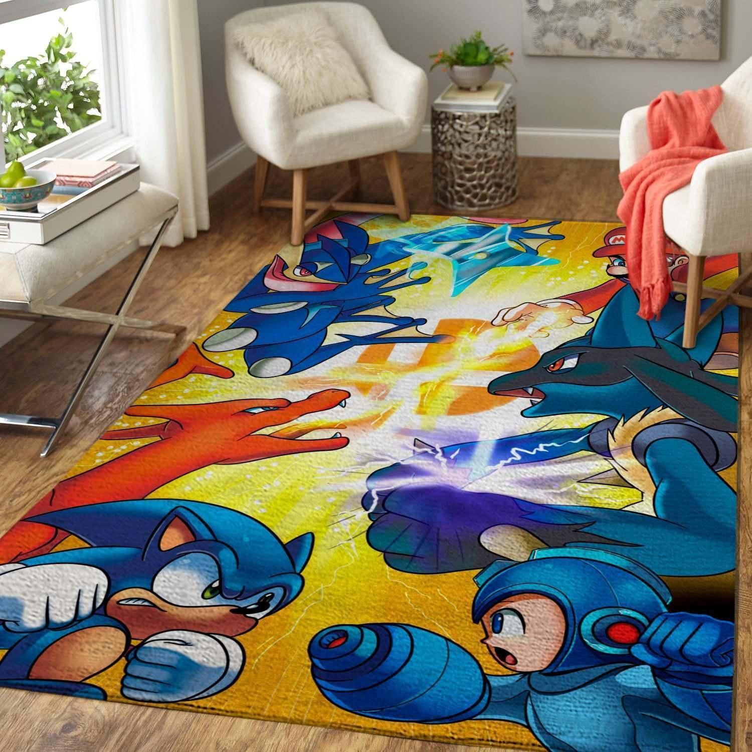 Super Smash Bros Ultimate Area Rug Chrismas Gift - Indoor Outdoor Rugs