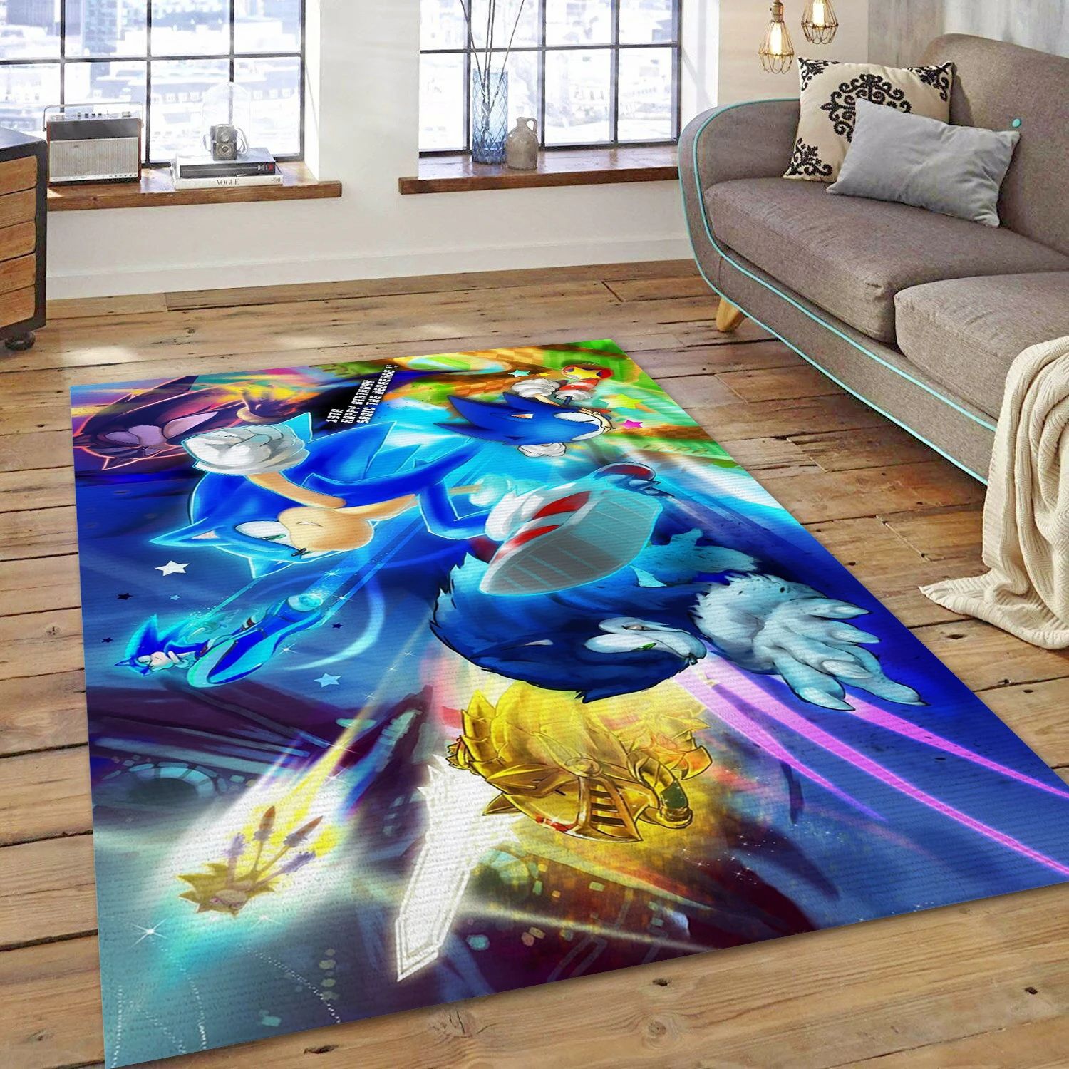 Super Sonic Video Game Area Rug For Christmas