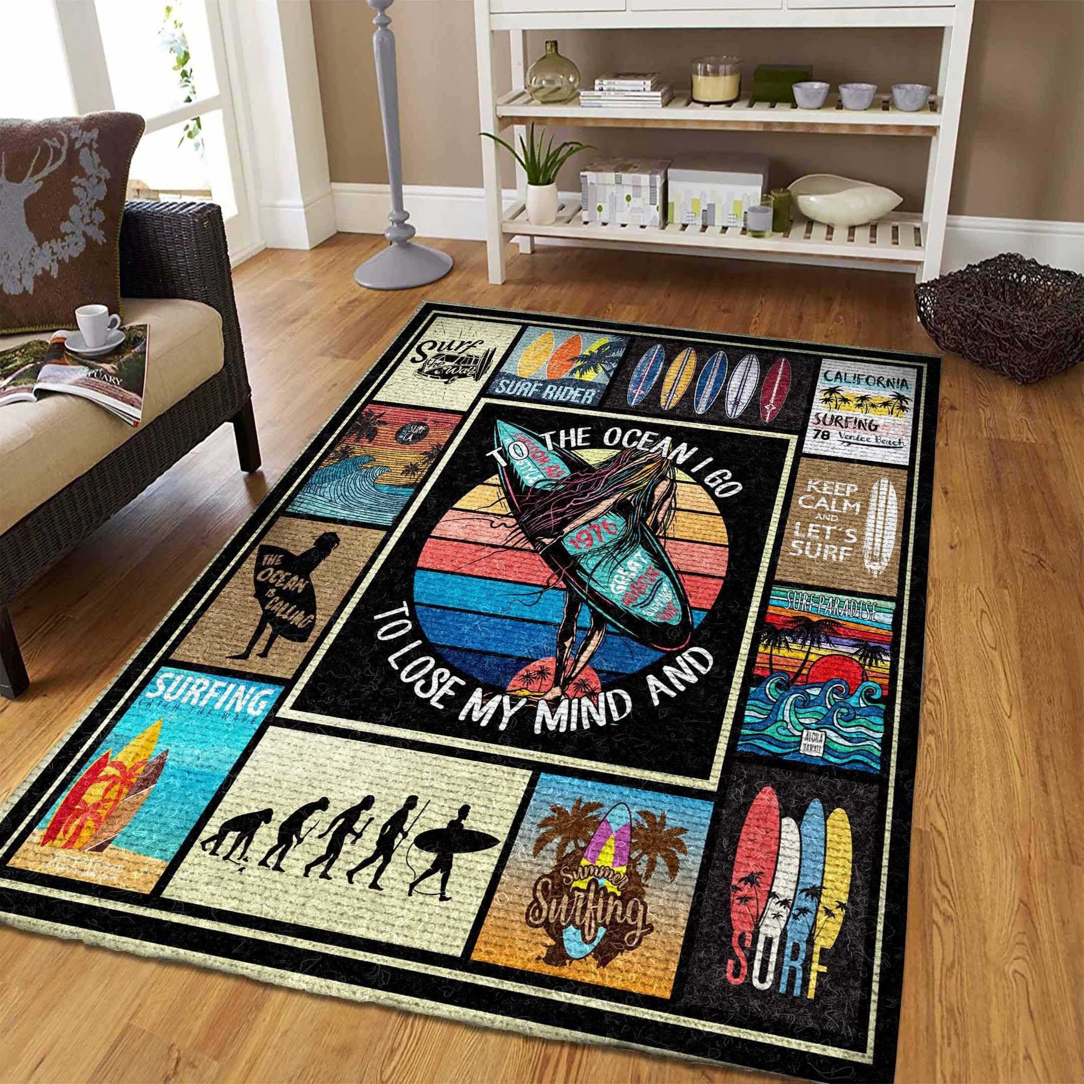 Surfing Rug Chrismas Gift - Indoor Outdoor Rugs