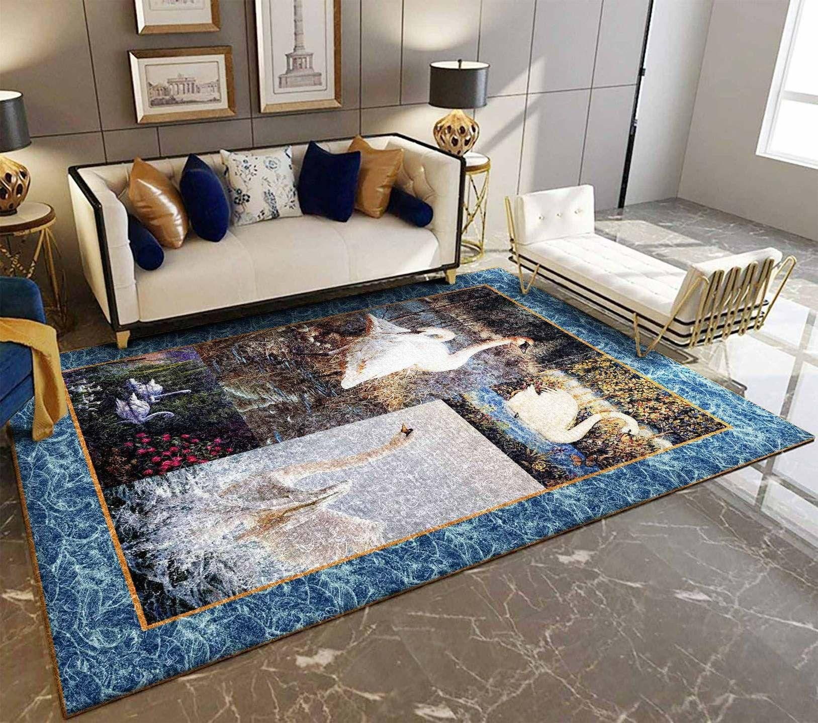 Swan Rug Chrismas Gift - Indoor Outdoor Rugs