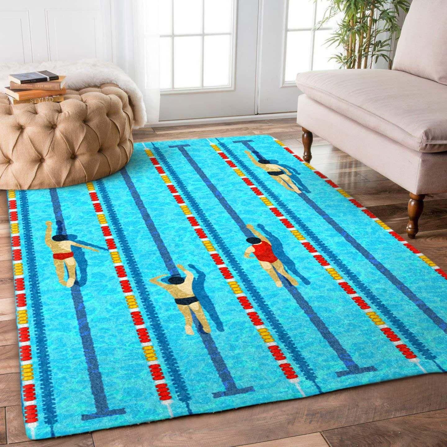 Swimming Rug Chrismas Gift - Indoor Outdoor Rugs