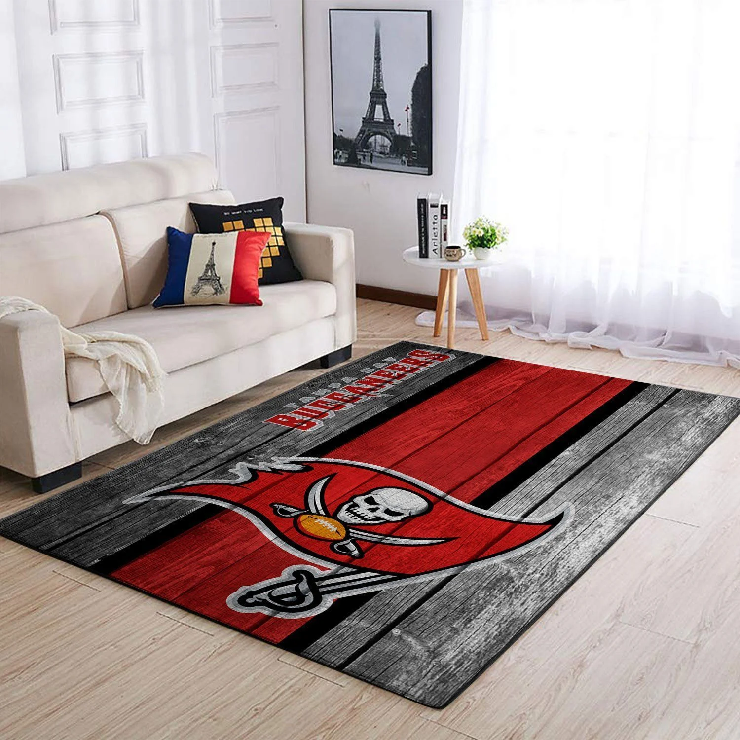 Tampa Bay Buccaneers Nfl Team Logo Wooden Style Style Nice Gift Home Decor Rectangle Area Rug - Indoor Outdoor Rugs