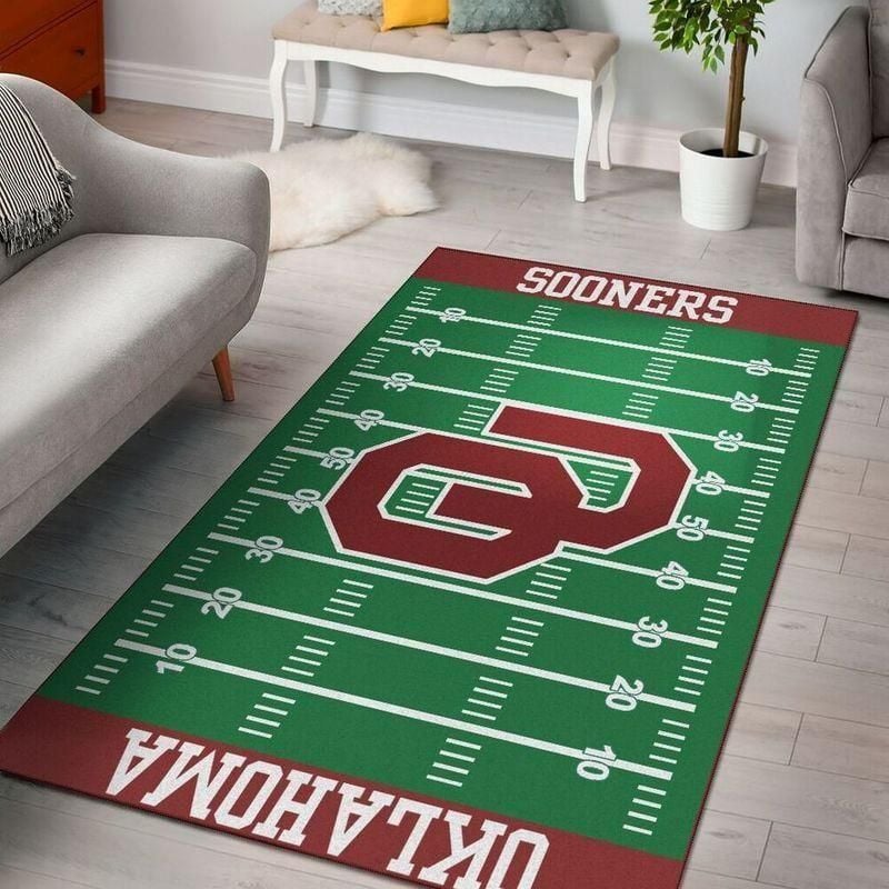 Team Oklahoma Sooners Home Field Area Rug Chrismas Gift - Indoor Outdoor Rugs