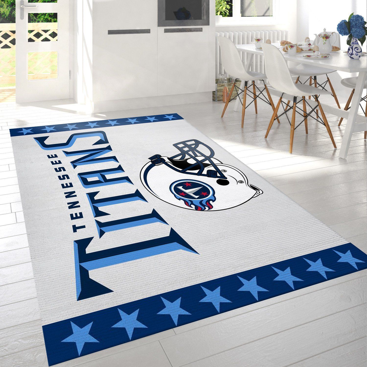 Tennessee Titans Banner Nfl Logo Area Rug For Gift Living Room Rug US Gift Decor - Indoor Outdoor Rugs