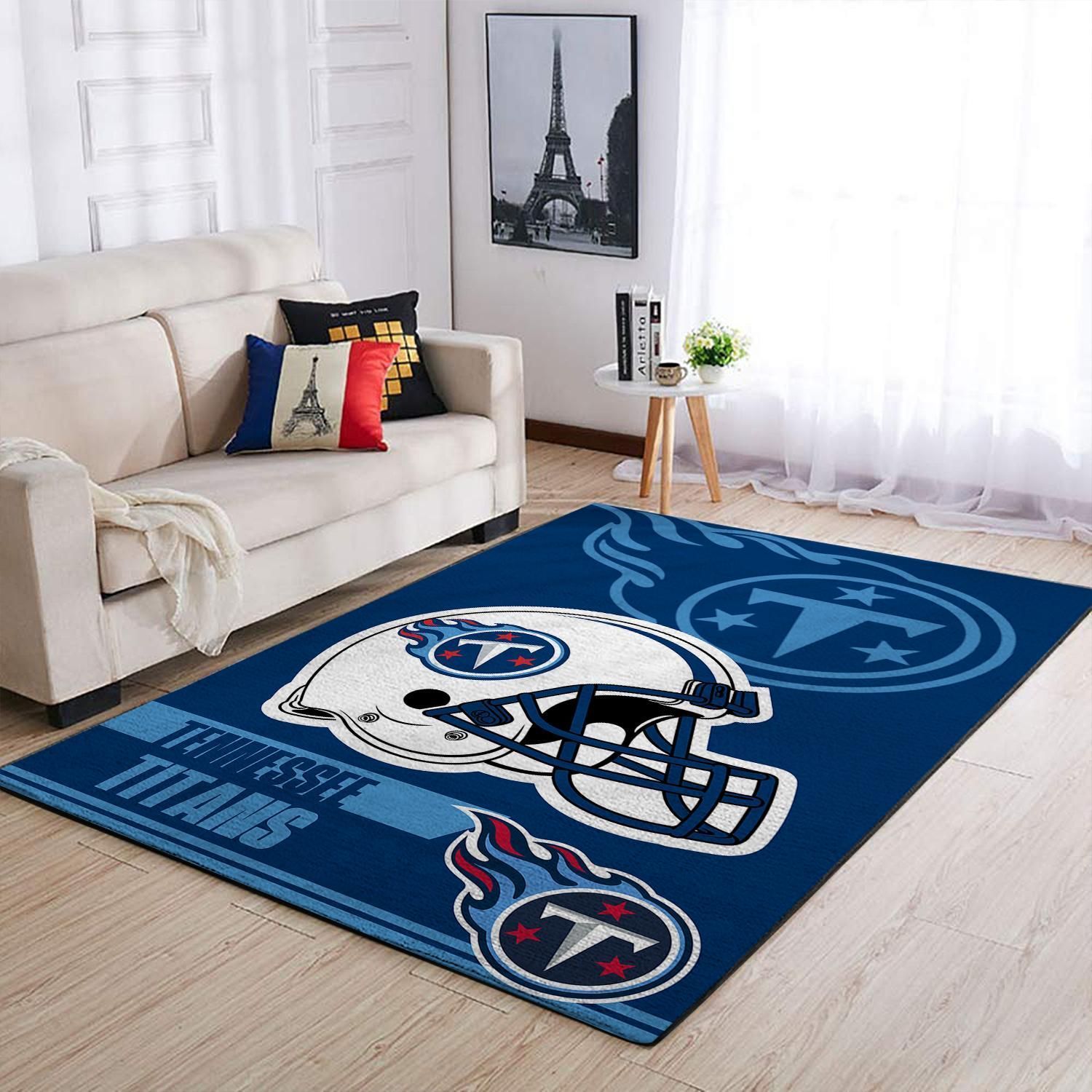 Tennessee Titans Nfl Team Logo Helmet Nice Gift Home Decor Rectangle Area Rug - Indoor Outdoor Rugs