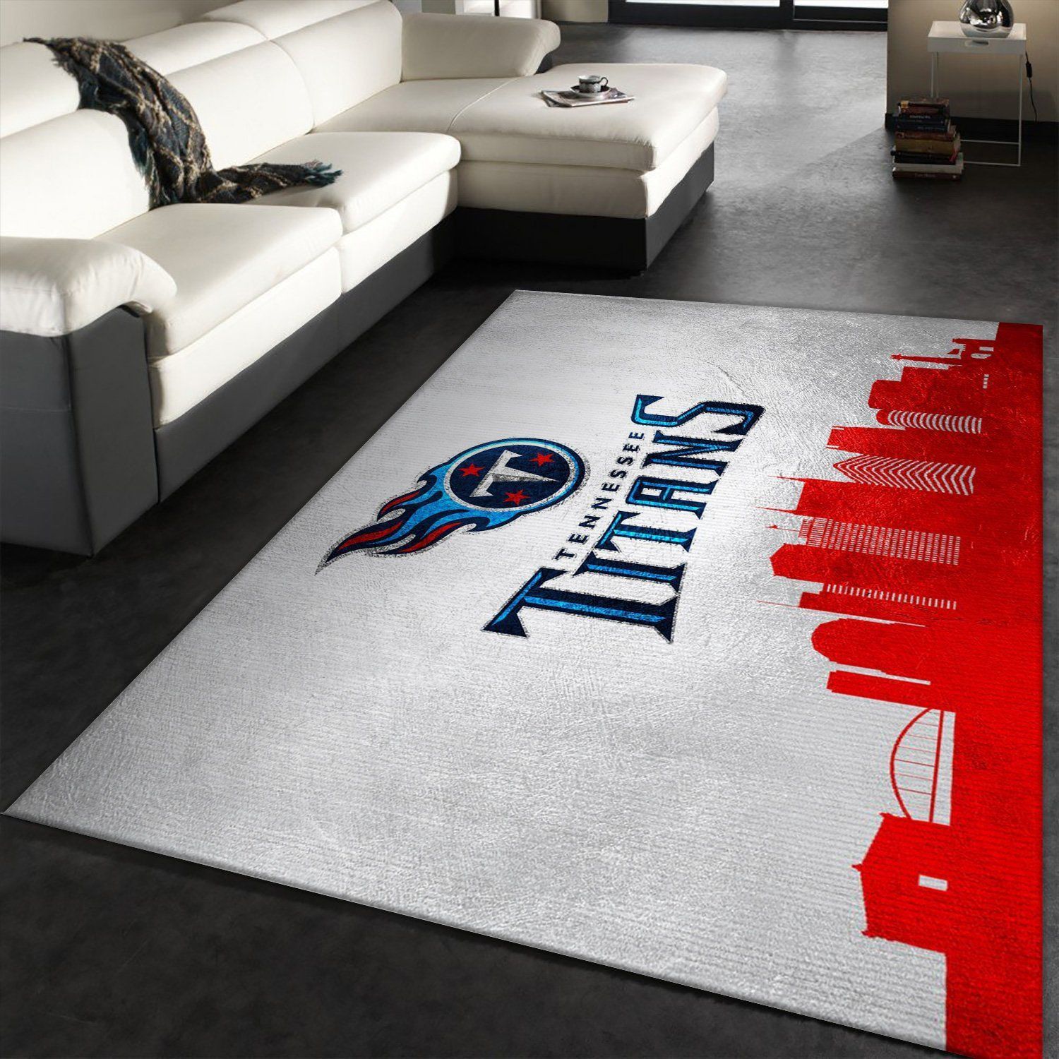Tennessee Titans Skyline NFL Area Rug For Christmas, Bedroom, Family Gift US Decor - Indoor Outdoor Rugs