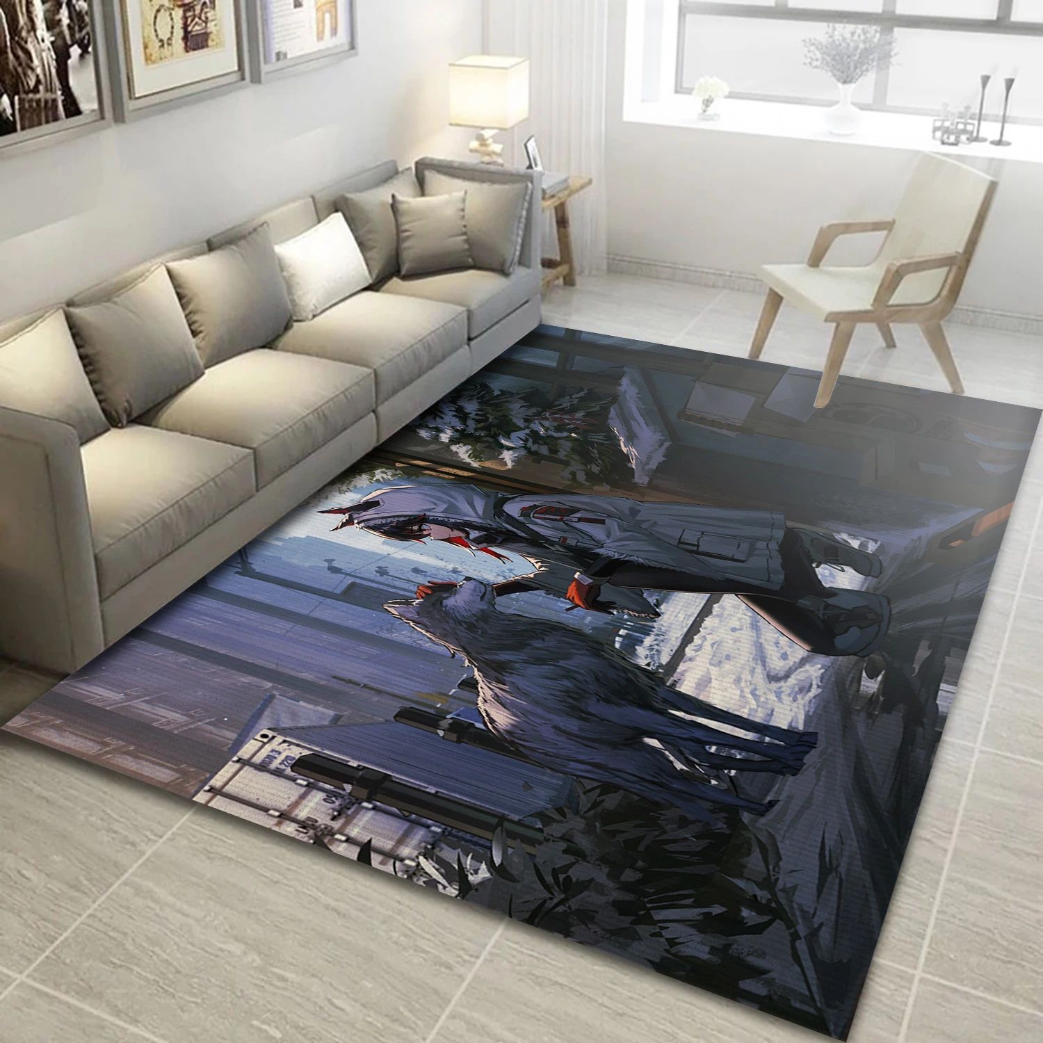 Texas Arknights Gaming Area Rug, Living Room Rug - Home Decor Floor Decor - Indoor Outdoor Rugs