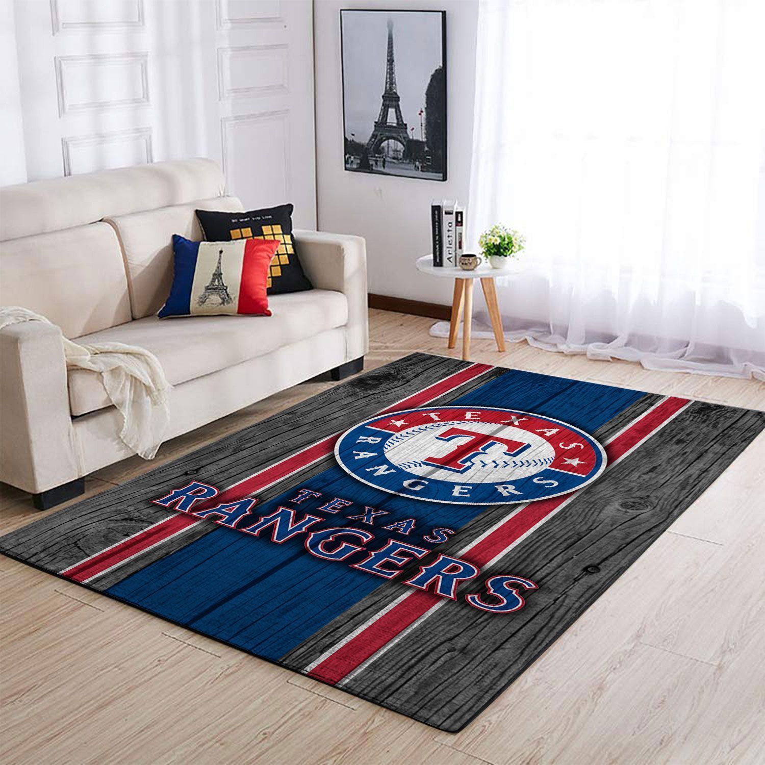 Texas Rangers Mlb Team Logo Wooden Style Style Nice Gift Home Decor Rectangle Area Rug - Indoor Outdoor Rugs