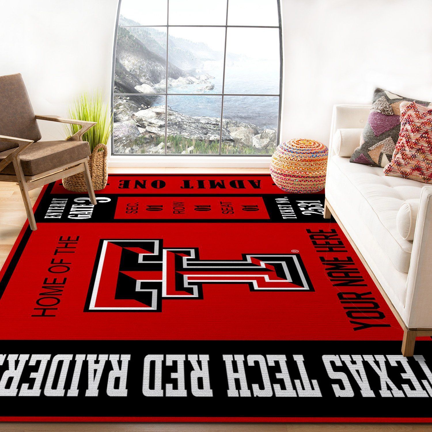 Texas Tech Red Raiders Ncaa Customizable Rug For Gift, Living Room Rug - Home US Decor - Indoor Outdoor Rugs