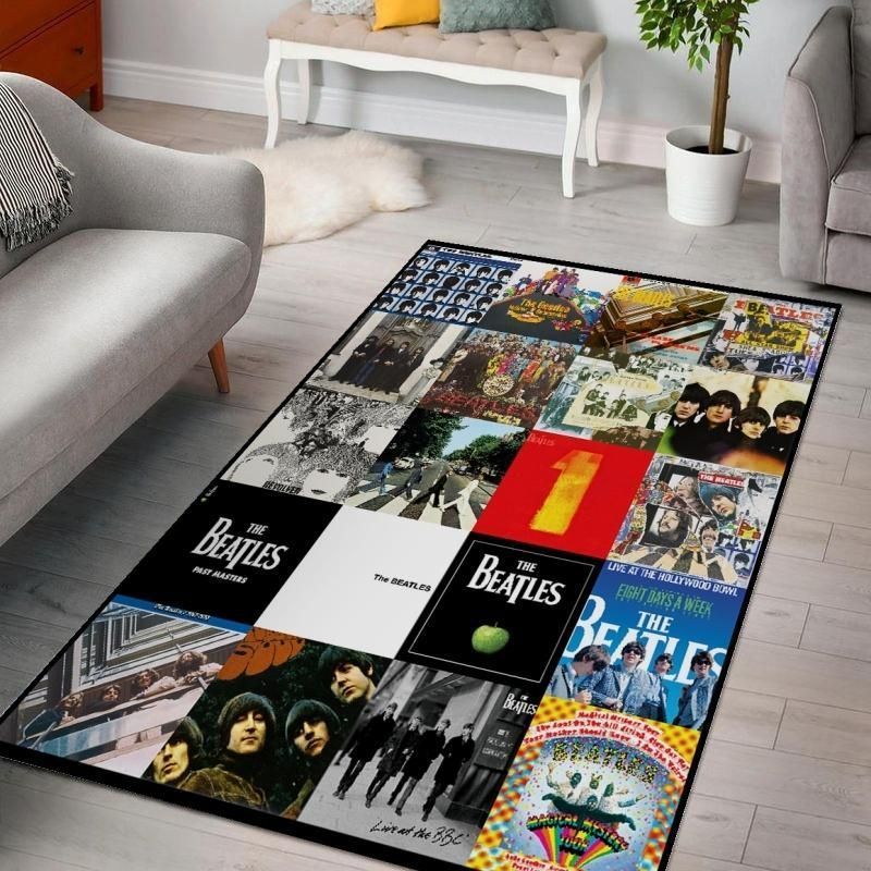 The Beatles Band Living Room Area Rug, Kitchen Rug, Home Decor - Indoor Outdoor Rugs