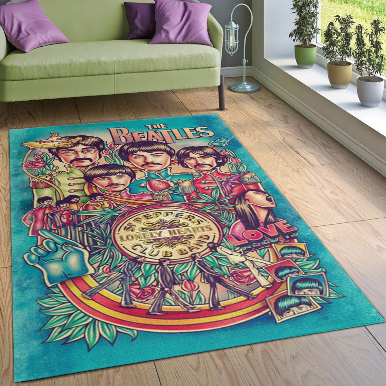 The Beatles Band Rug Room Carpet Home Decor