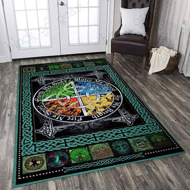 The Four Elements Pagan Rectangle Rug Chrismas Gift - Indoor Outdoor Rugs