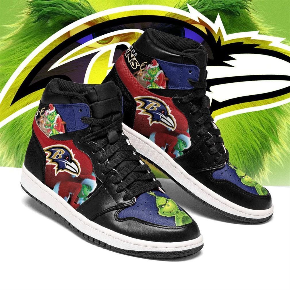 The Grinch Baltimore Ravens Nfl Air Jordan Shoes Sport Sneaker Boots Shoes