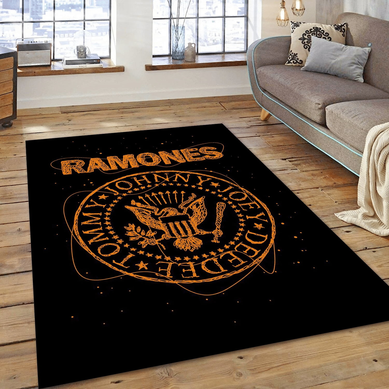 The Ramones Punk Rock Usa Music Area Rug For Christmas