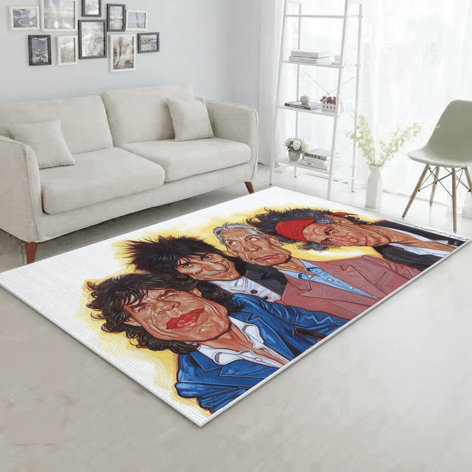 The Rolling Stones Chibi Band Area Rug