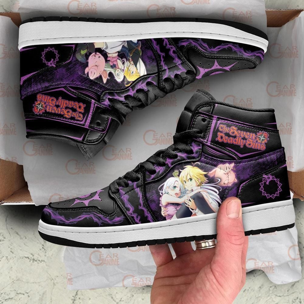 The Seven Deadly Sins Meliodas And Elizabeth Anime Custom Air Jordan Shoes Sport Sneakers